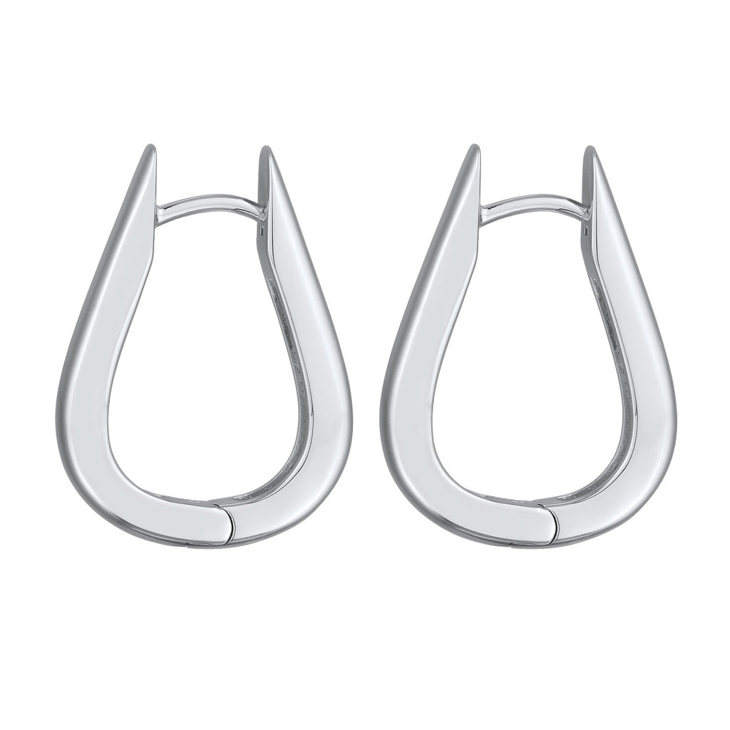 Silber - Elli | Creolen Ohrringe Oval | Messing