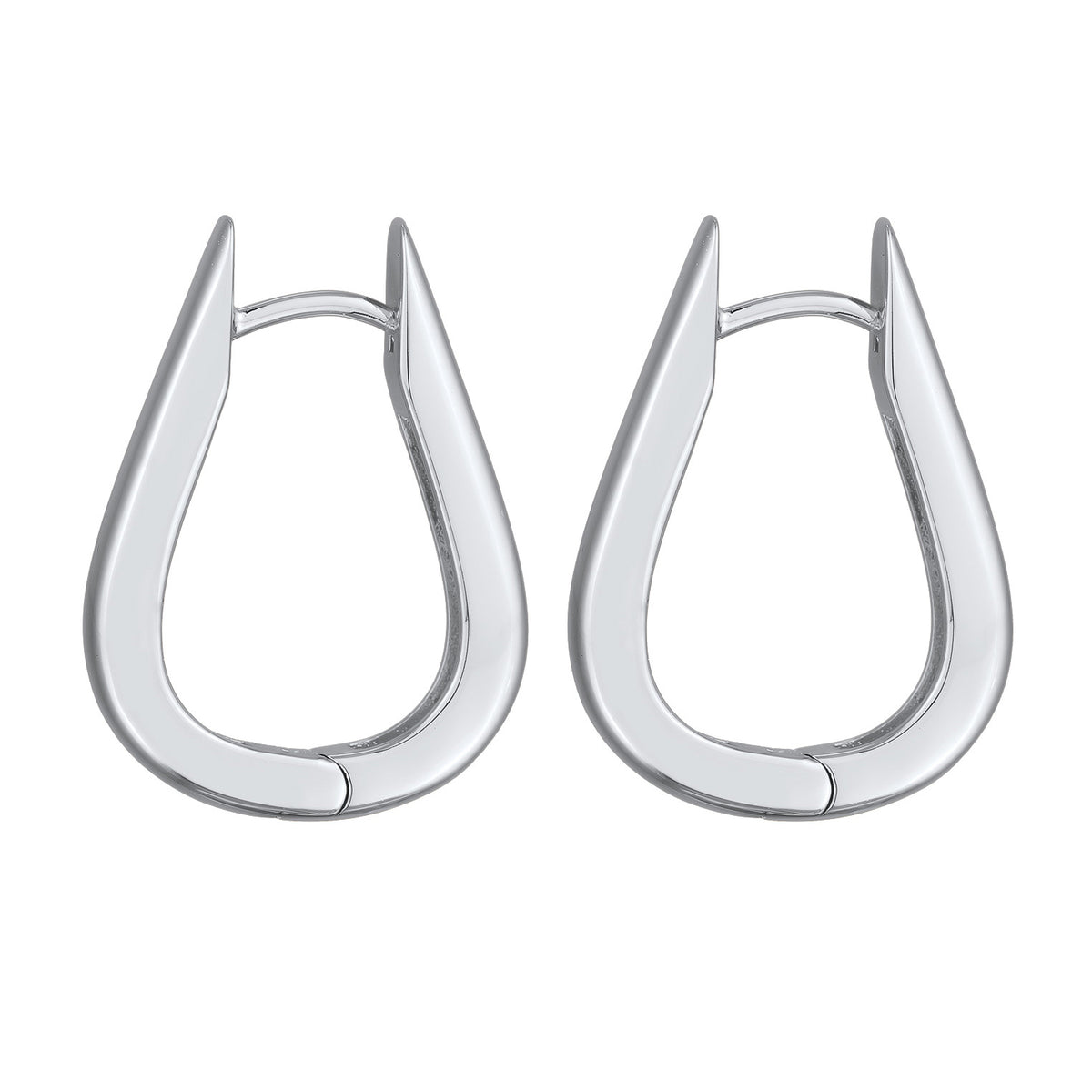 Silber - Elli | Creolen Ohrringe Oval | Messing