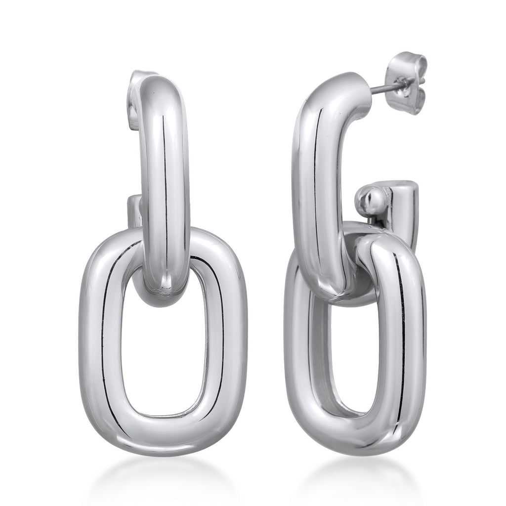 Silber - Elli | Ohrstecker | Ketten Glieder | Messing