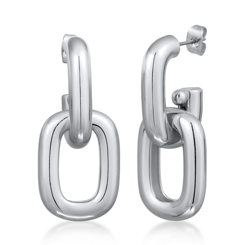 Silber - Elli | Ohrstecker | Ketten Glieder | Messing