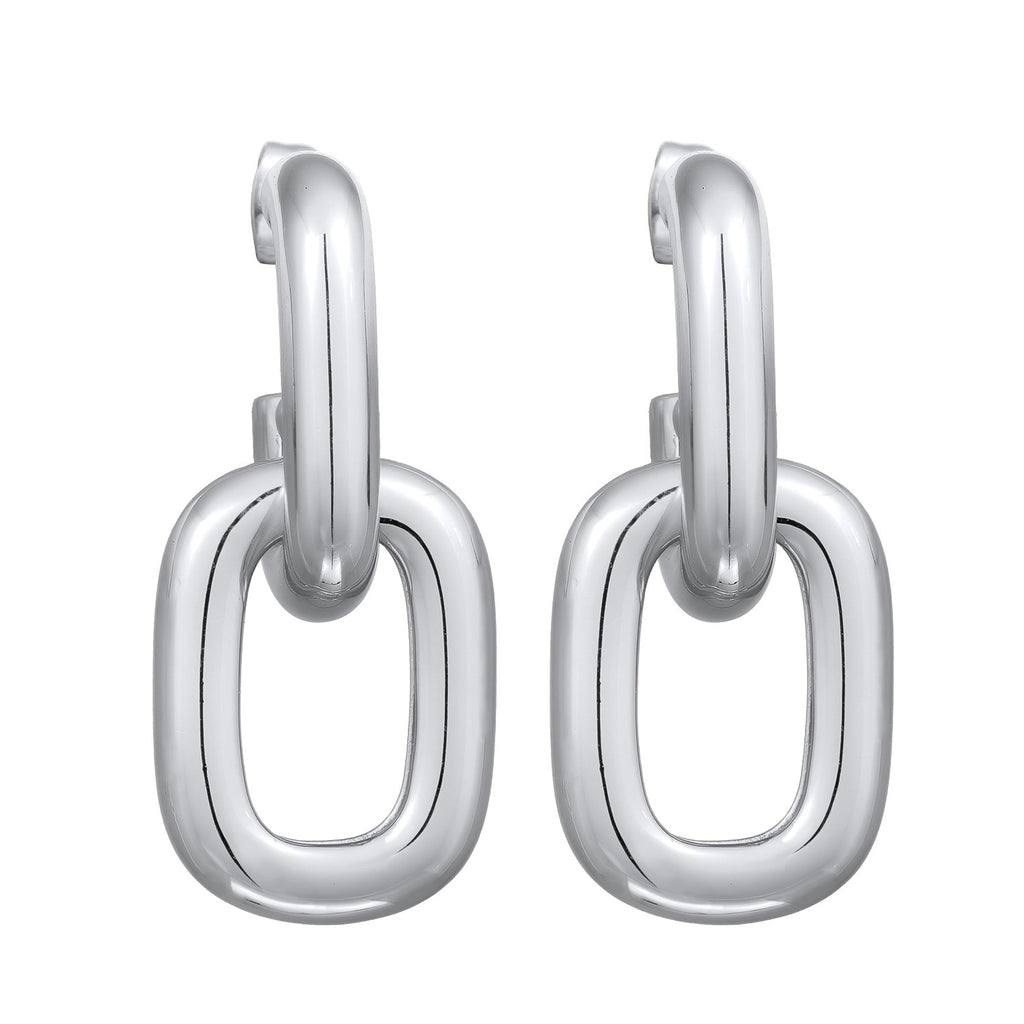 Silber - Elli | Ohrstecker | Ketten Glieder | Messing