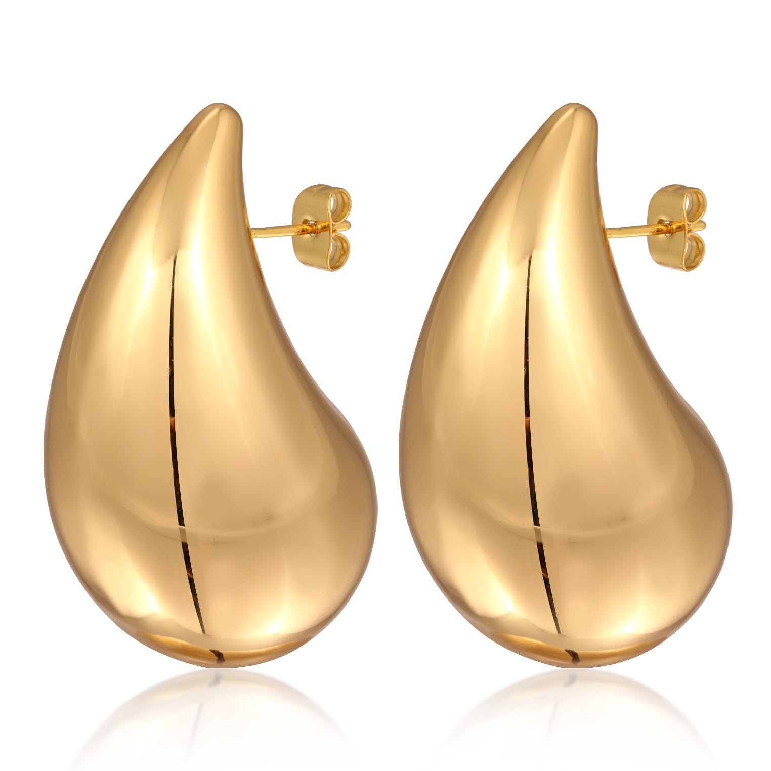 Gold - Elli | Ohrstecker | Tropfen | Messing Gold-Finish