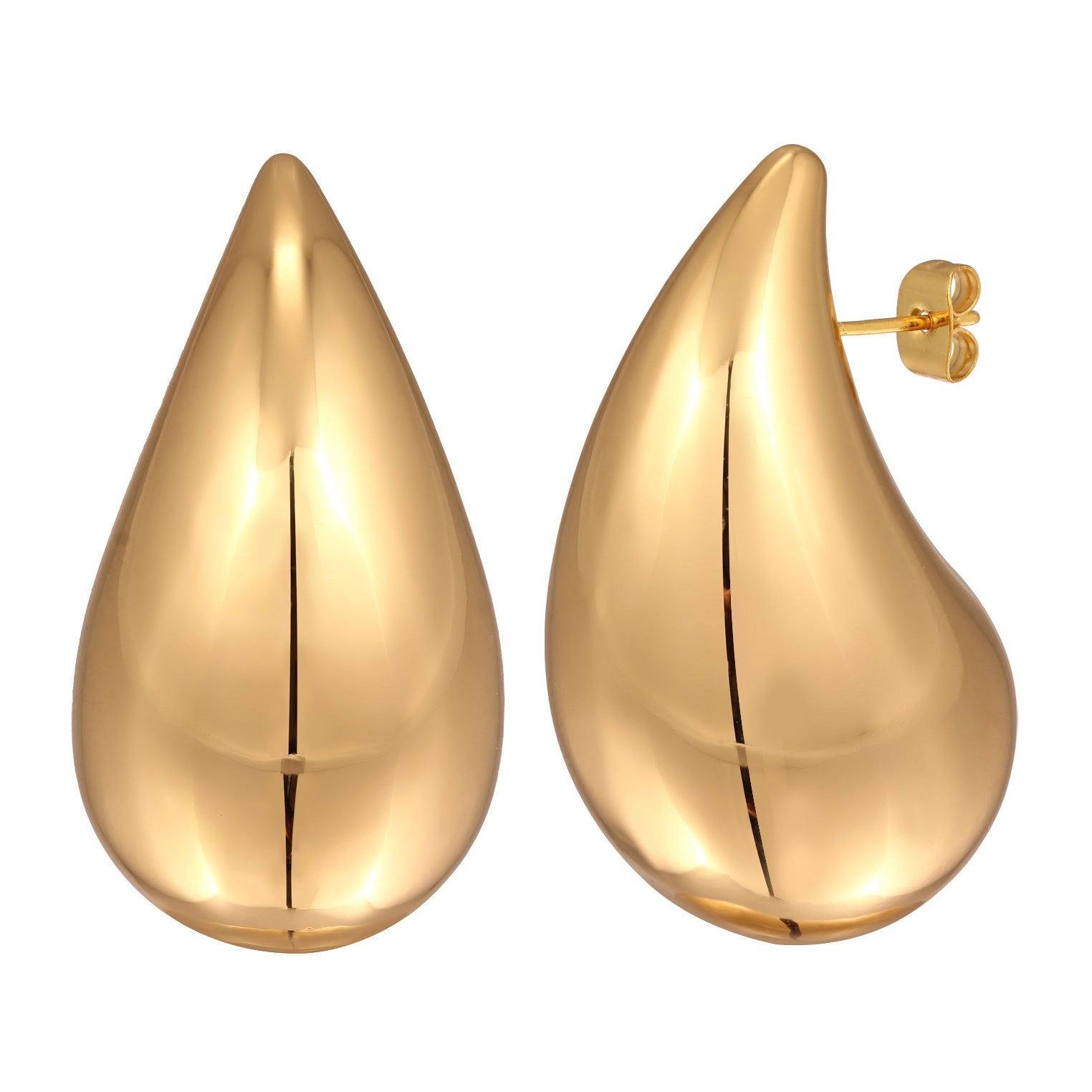 Gold - Elli | Ohrstecker | Tropfen | Messing Gold-Finish