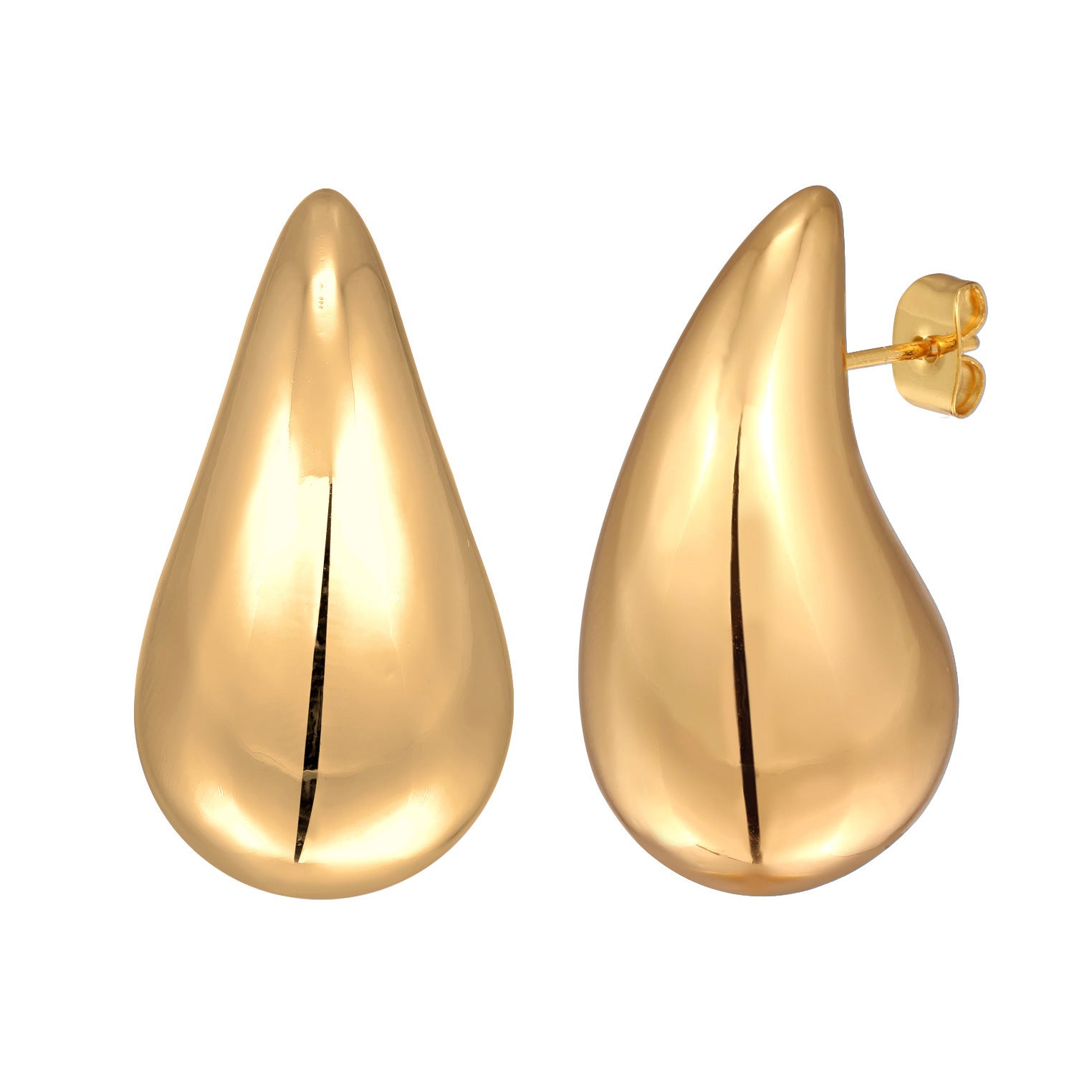 Gold - Elli | Ohrringstecker Tropfen | Messing