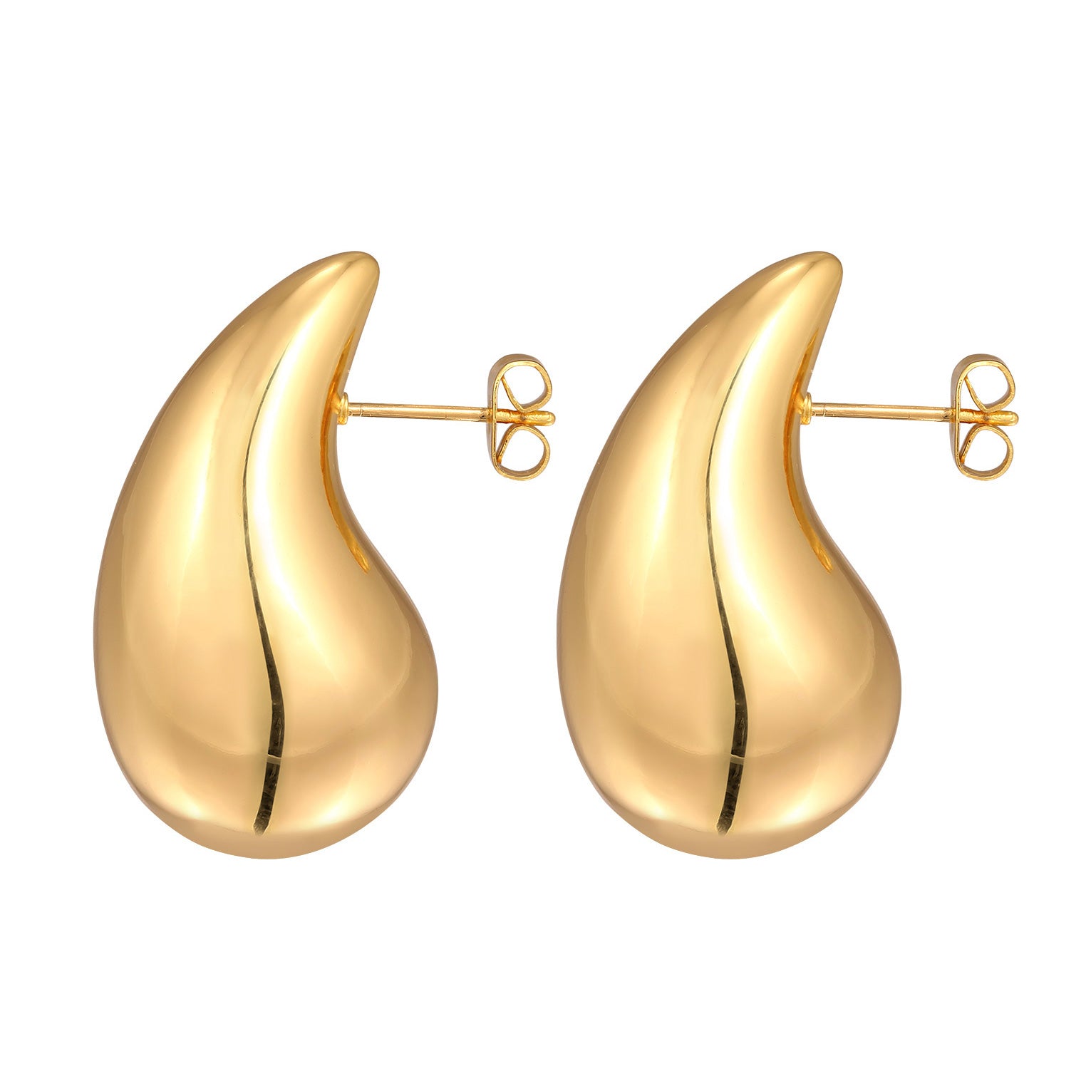 Gold - Elli | Ohrringstecker Tropfen | Messing