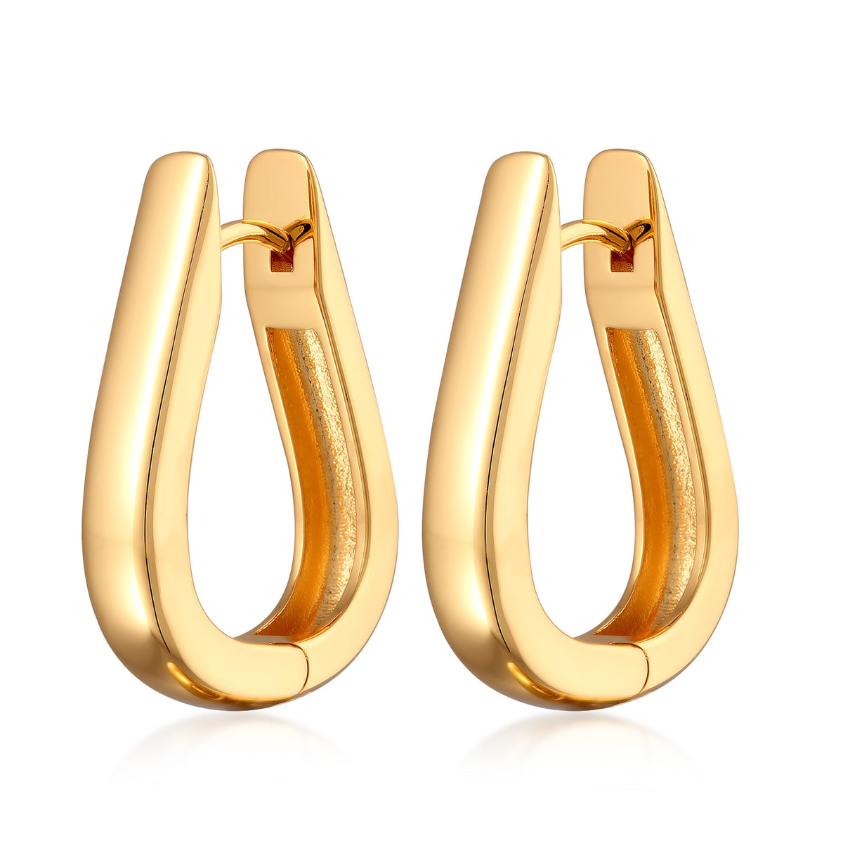 Gold - Elli | Creolen Ohrringe Oval | Messing