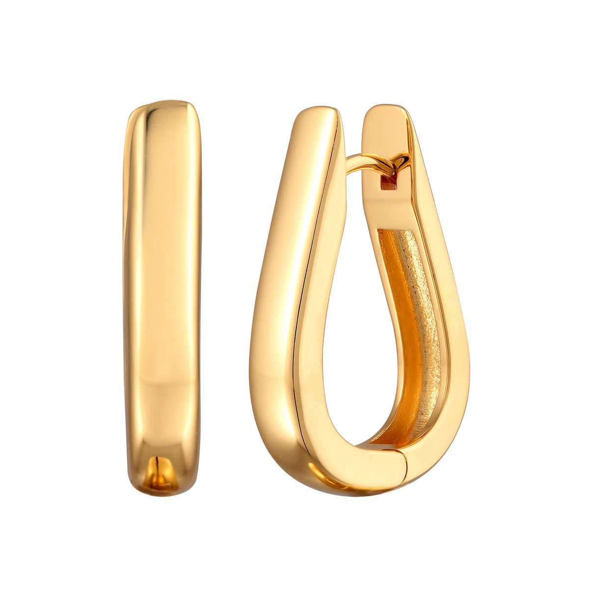 Gold - Elli | Creolen Ohrringe Oval | Messing