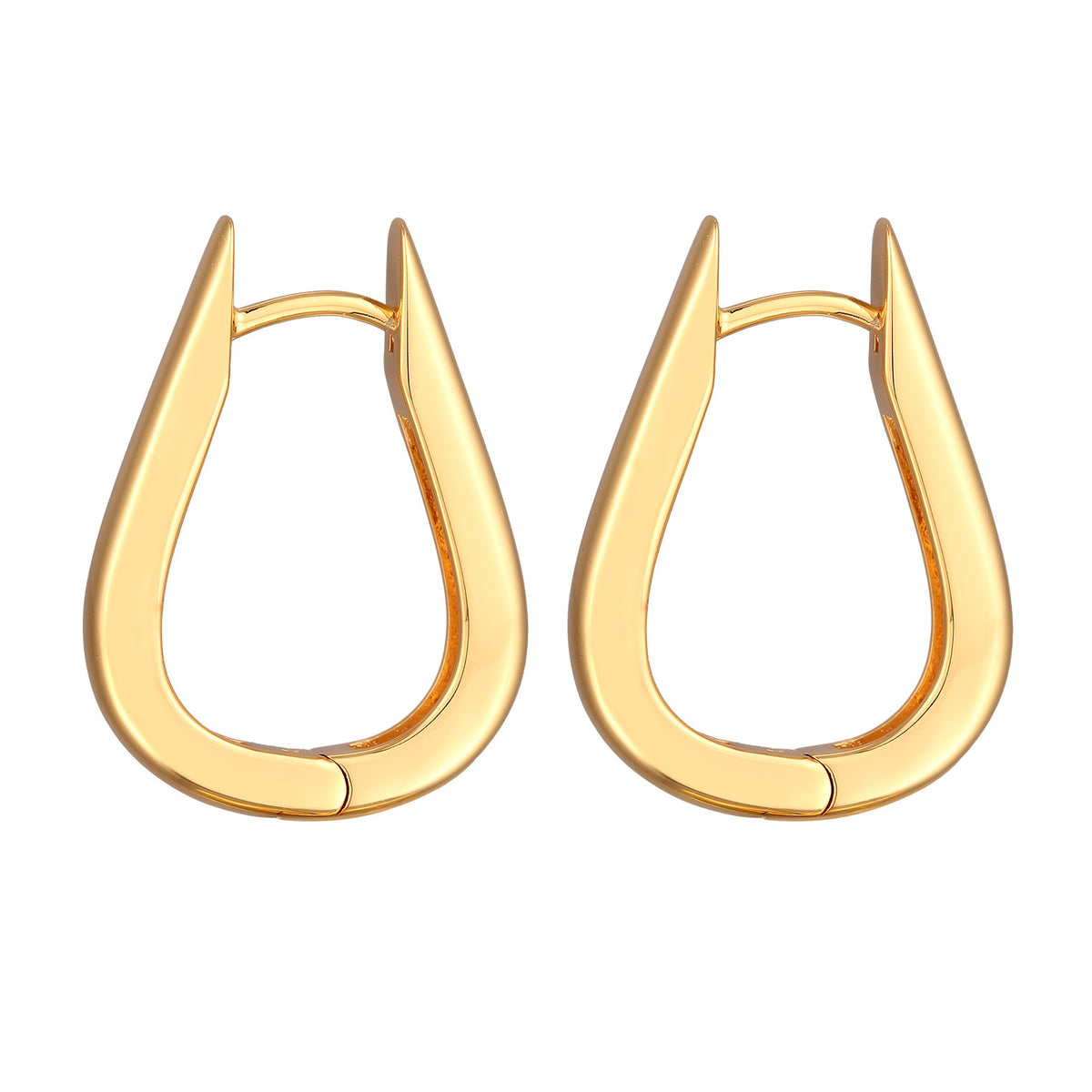 Gold - Elli | Creolen Ohrringe Oval | Messing