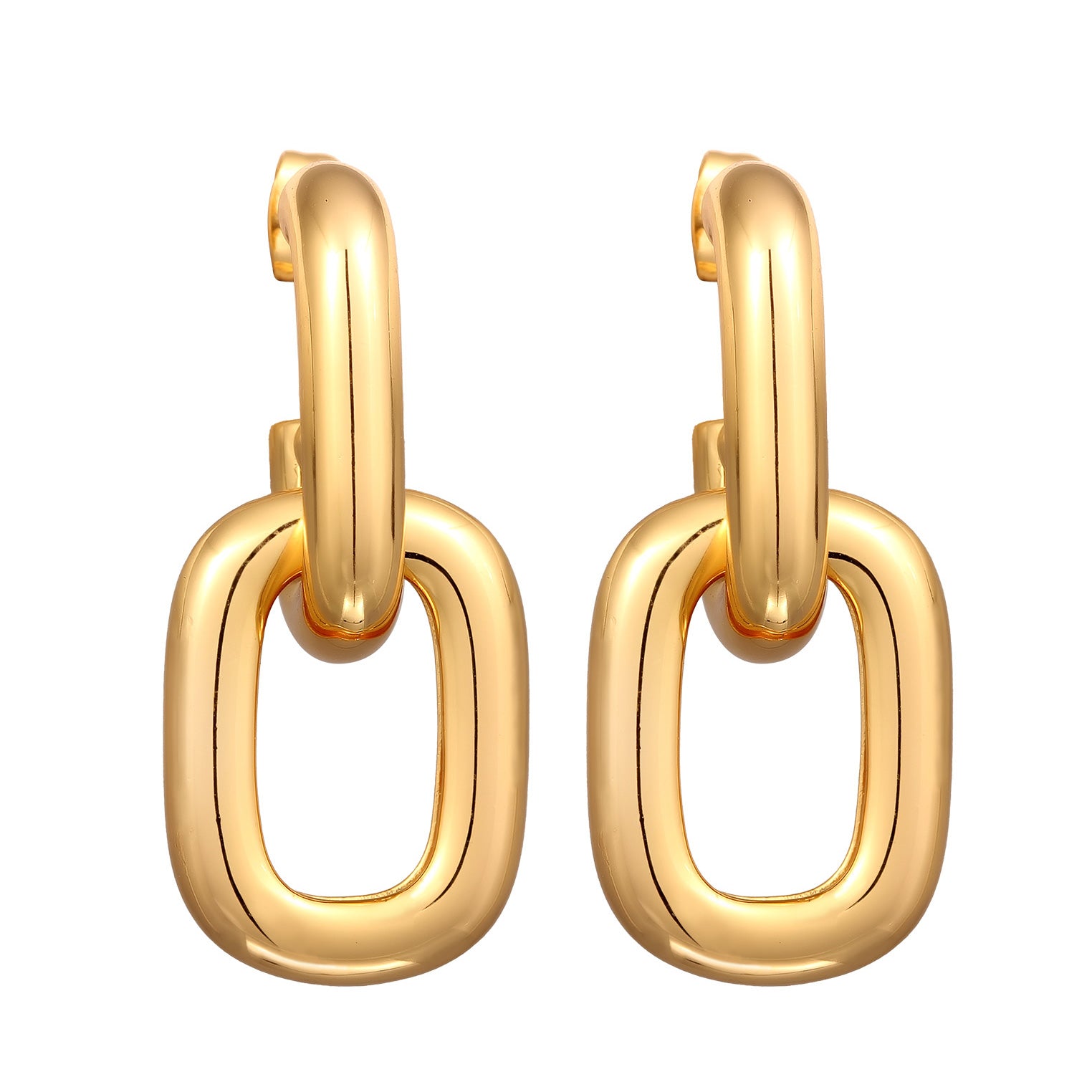 Gold - Elli | Ohrstecker | Ketten Glieder | Messing