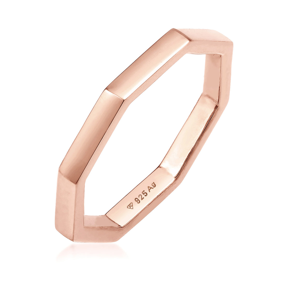 Roségold - Elli | Stapelring Geo| 925er Sterling Silber Rosévergoldet