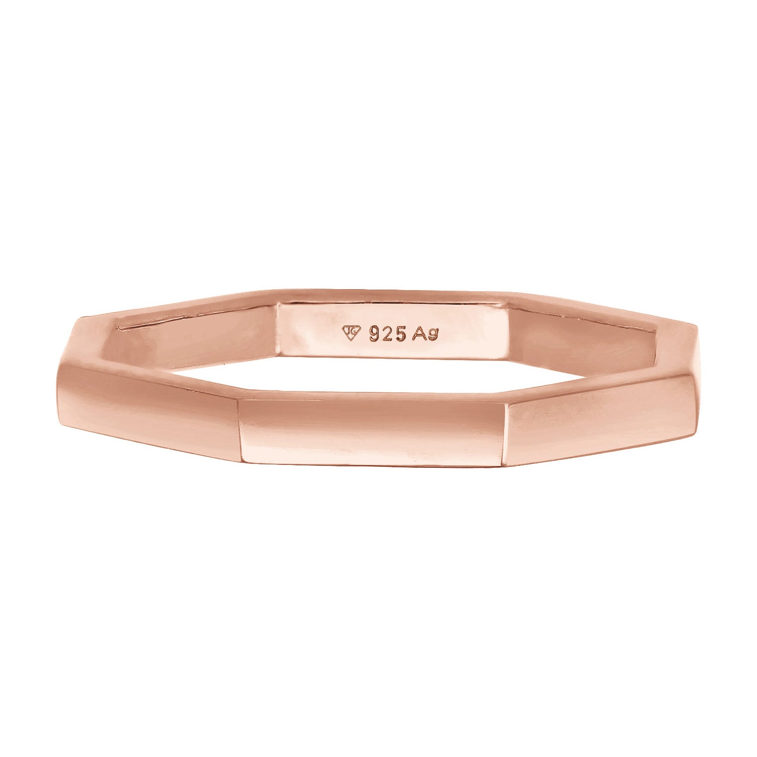 Roségold - Elli | Stapelring Geo| 925er Sterling Silber Rosévergoldet
