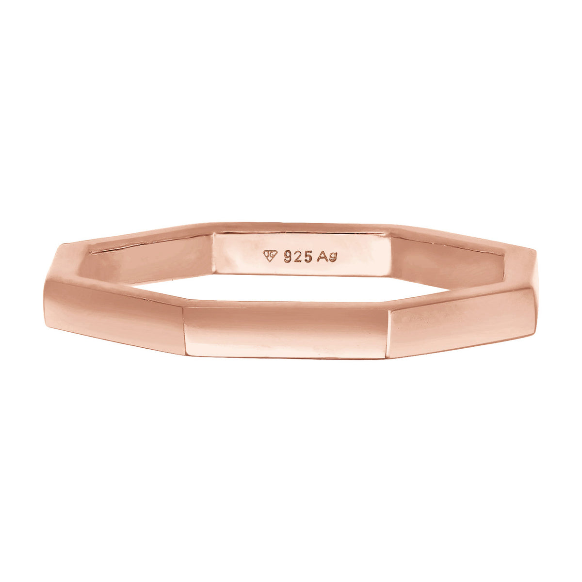 Roségold - Elli | Stapelring Geo| 925er Sterling Silber Rosévergoldet