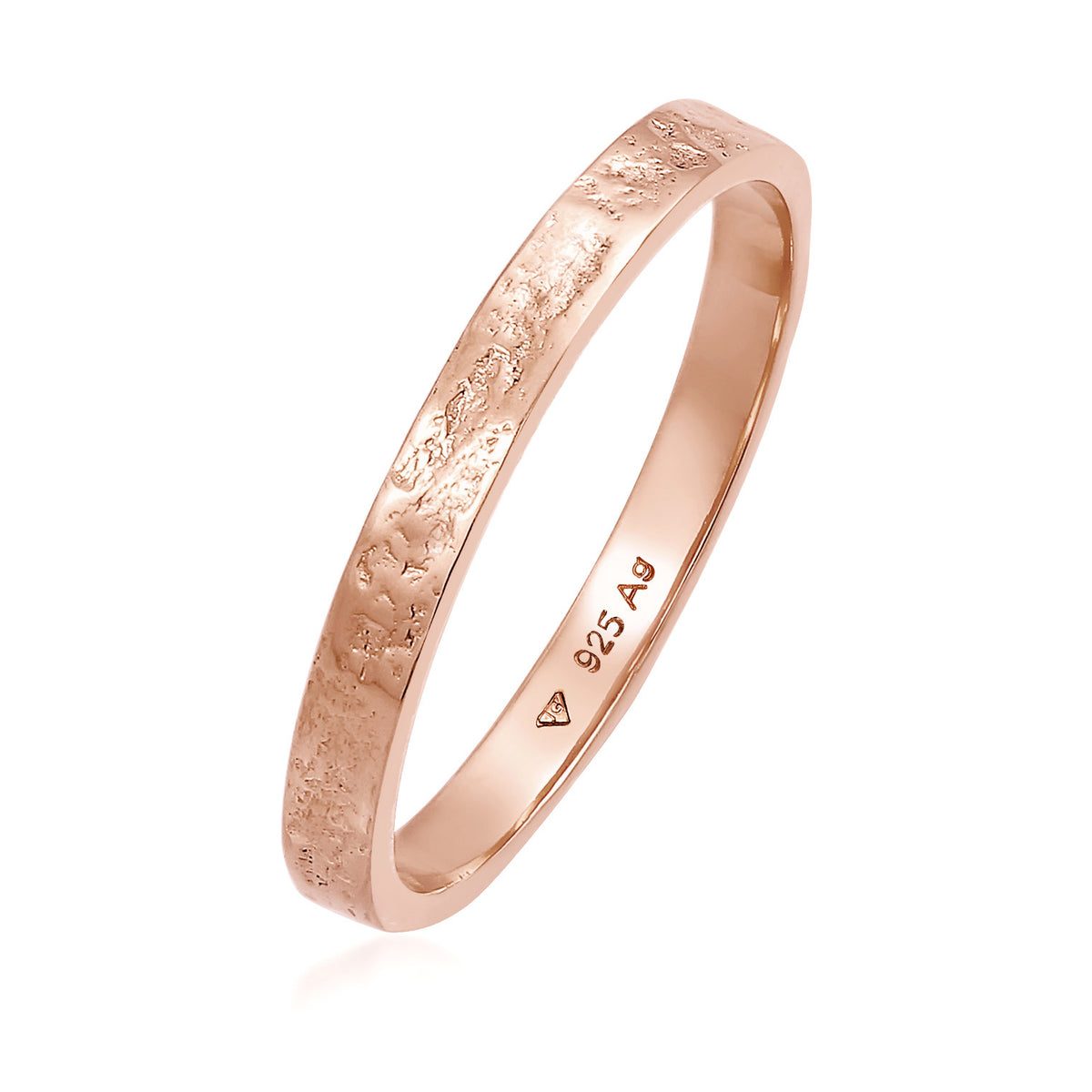 Roségold - Elli | Bandring Basic | 925er Sterling Silber Rosévergoldet