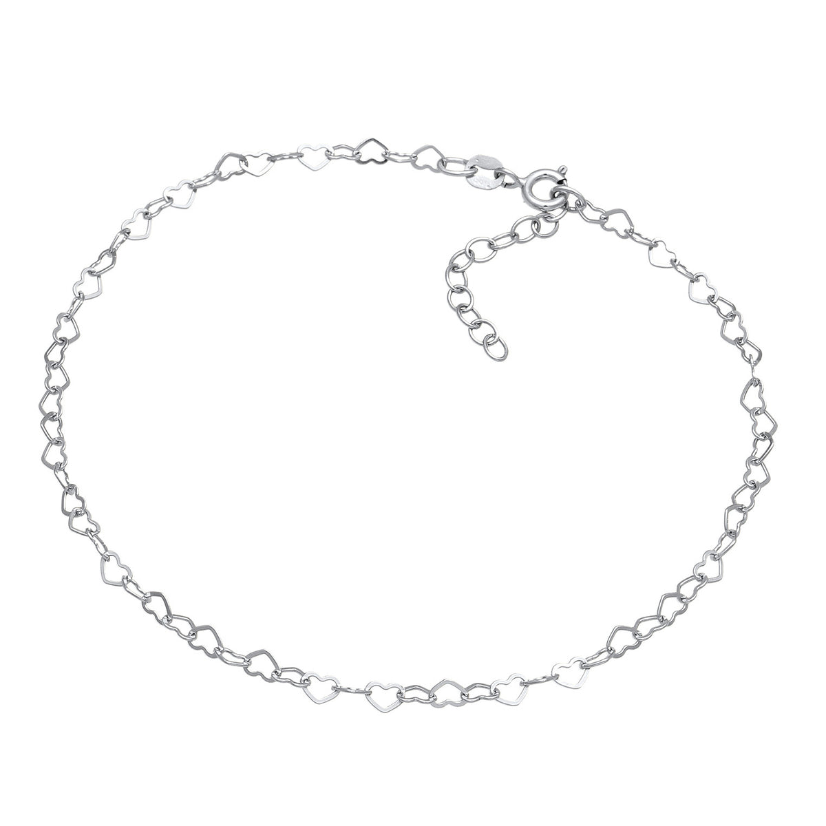 Silber - Elli | Fußkettchen Herz | 925 Sterling Silber