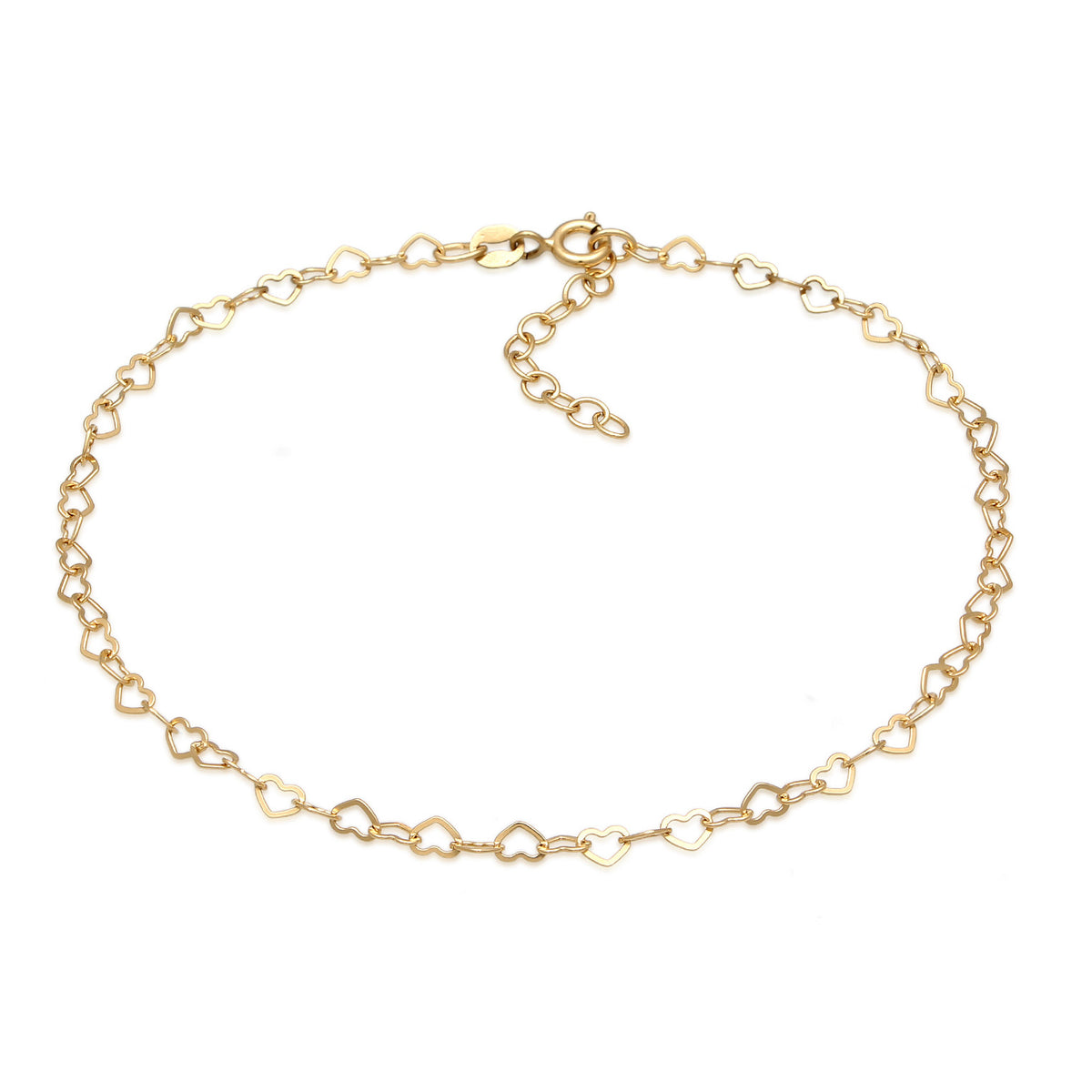 Gold - Elli | Fußkettchen Herz | 925 Sterling Silber vergoldet