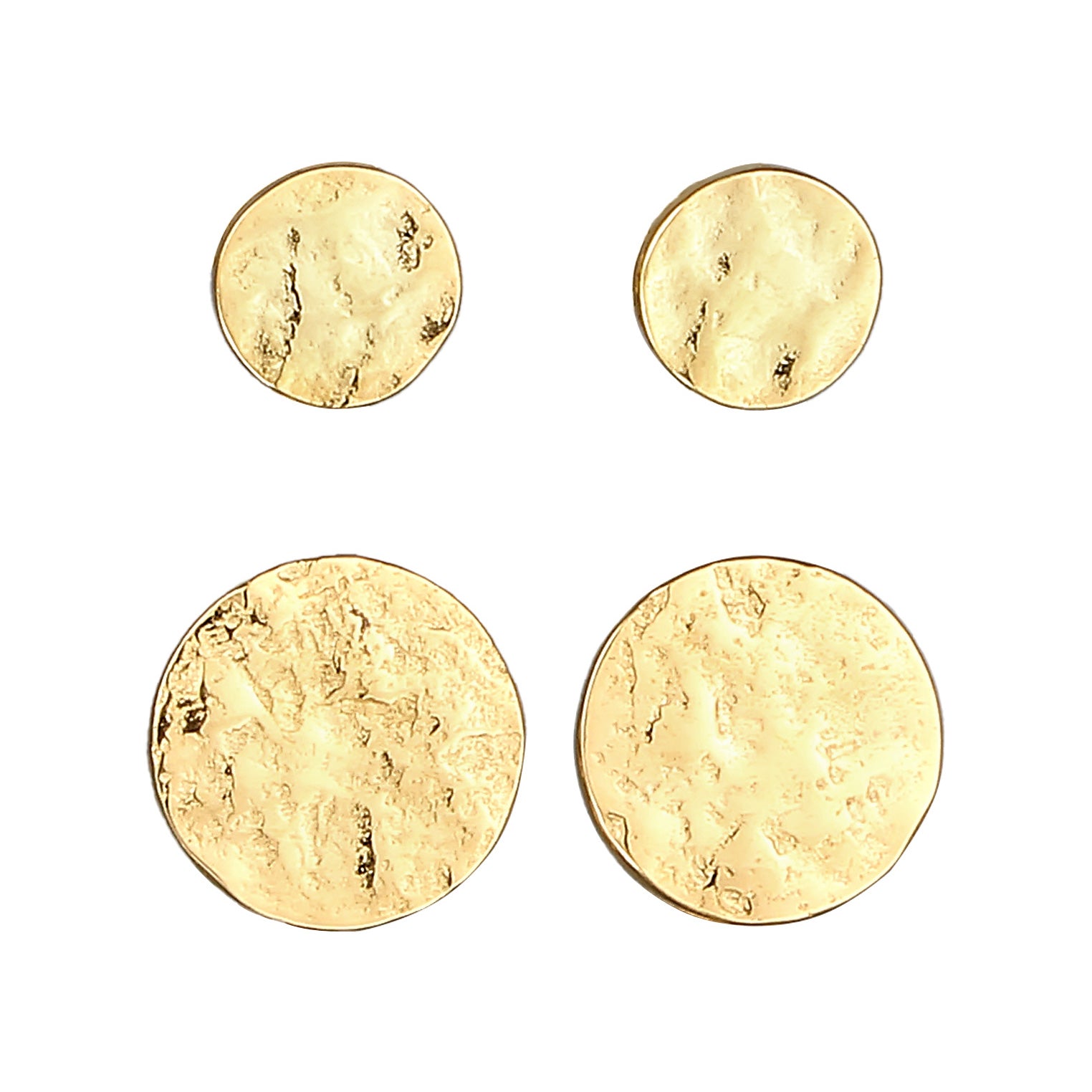 Gold - Elli | Ohrstecker Plättchen Organic | 925 Sterling Silber vergoldet