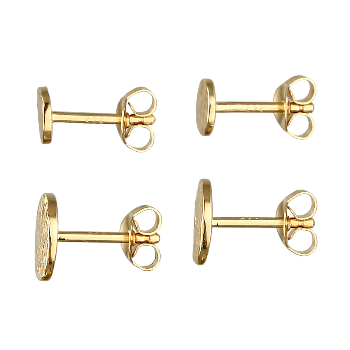 Gold - Elli | Ohrstecker Plättchen Organic | 925 Sterling Silber vergoldet