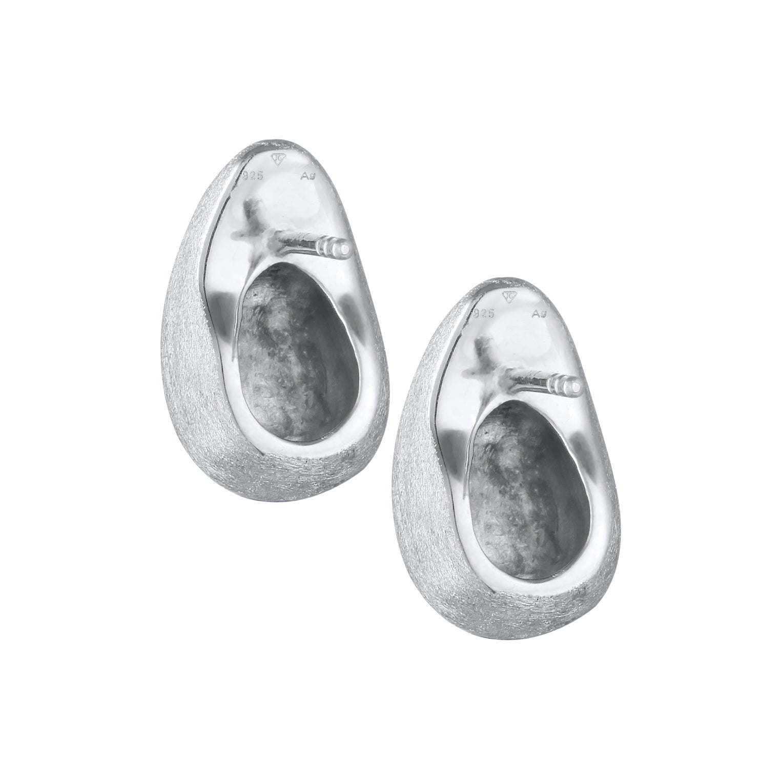 Silber - Elli PREMIUM | Ohrstecker Chunky Drop Brushed | 925 Sterling Silber