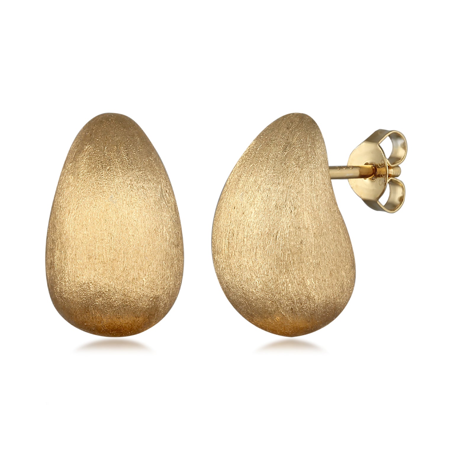 Gold - Elli PREMIUM | Ohrstecker Chunky Drop Brushed | 925 Sterling Silber vergoldet