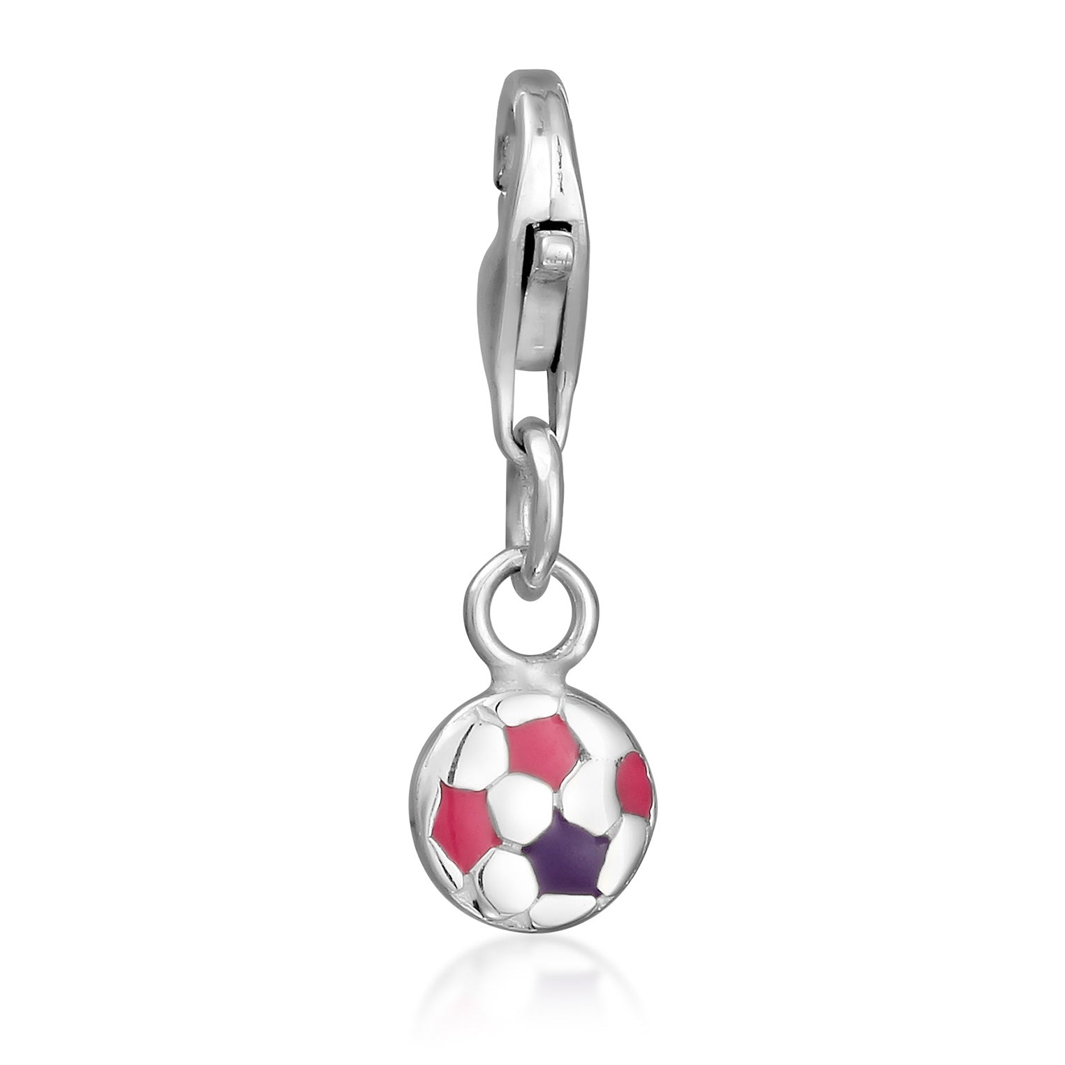 Pink - Nenalina | Charm Fußball | Emaille (Rosa) | 925 Sterling Silber