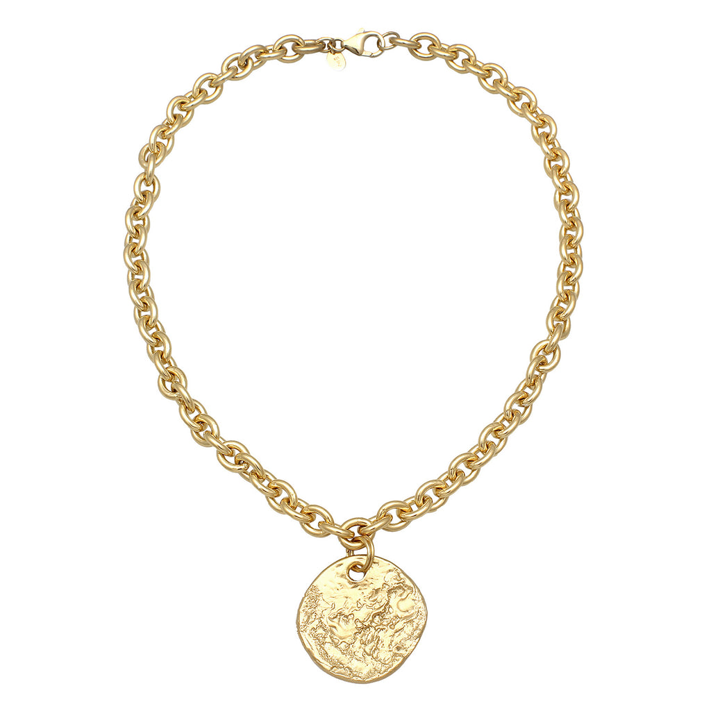 Gold - Elli PREMIUM | Halskette Ornament Anhänger | 925 Sterling Silber vergoldet