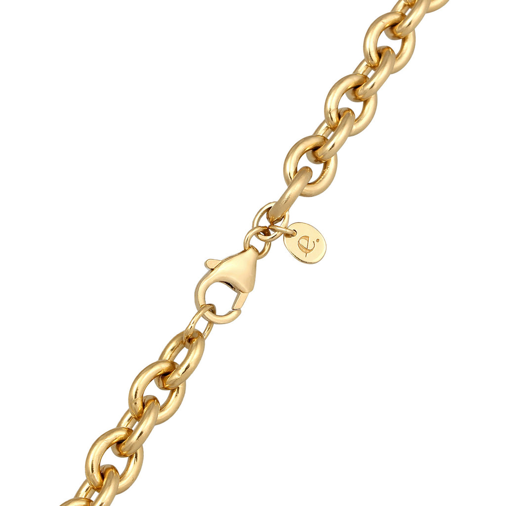 Gold - Elli PREMIUM | Halskette Ornament Anhänger | 925 Sterling Silber vergoldet