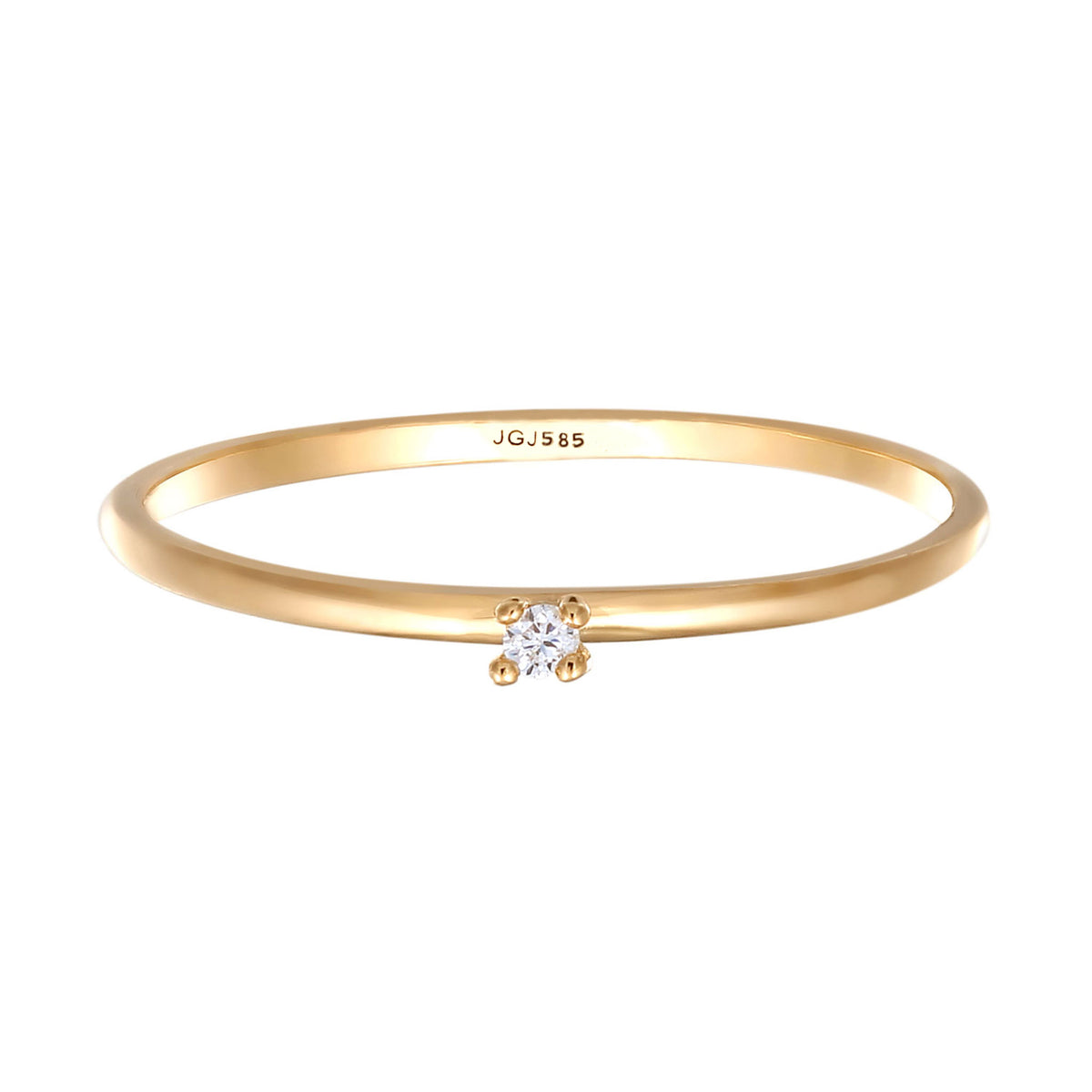 Gold - Elli DIAMONDS | Verlobungsring |Laborgerzüchteter Diamant (Weiß, 0.004 ct) | 585 Gelbgold
