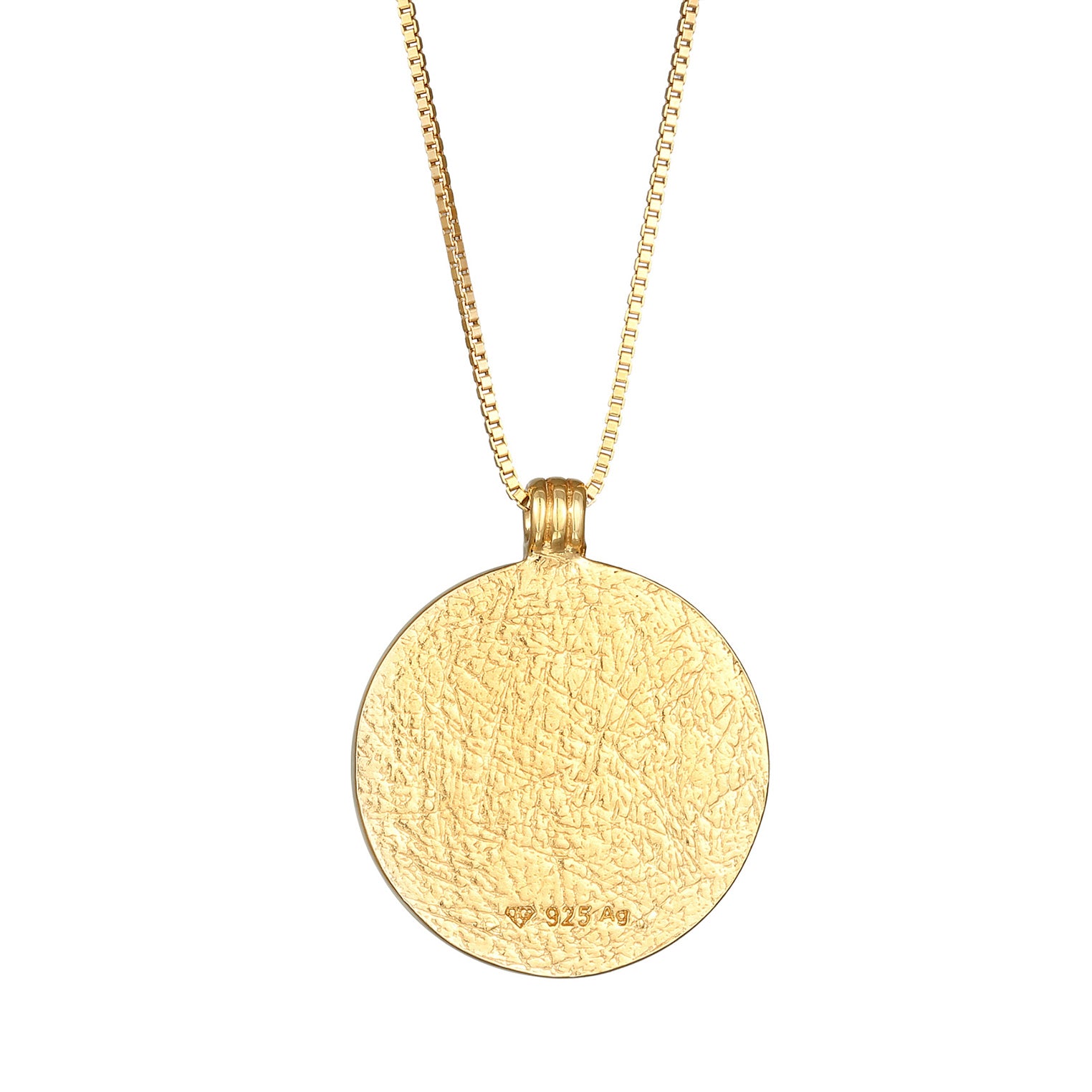 Gold - Elli | Halskette Plättchen Vintage | 925 Sterling Silber vergoldet