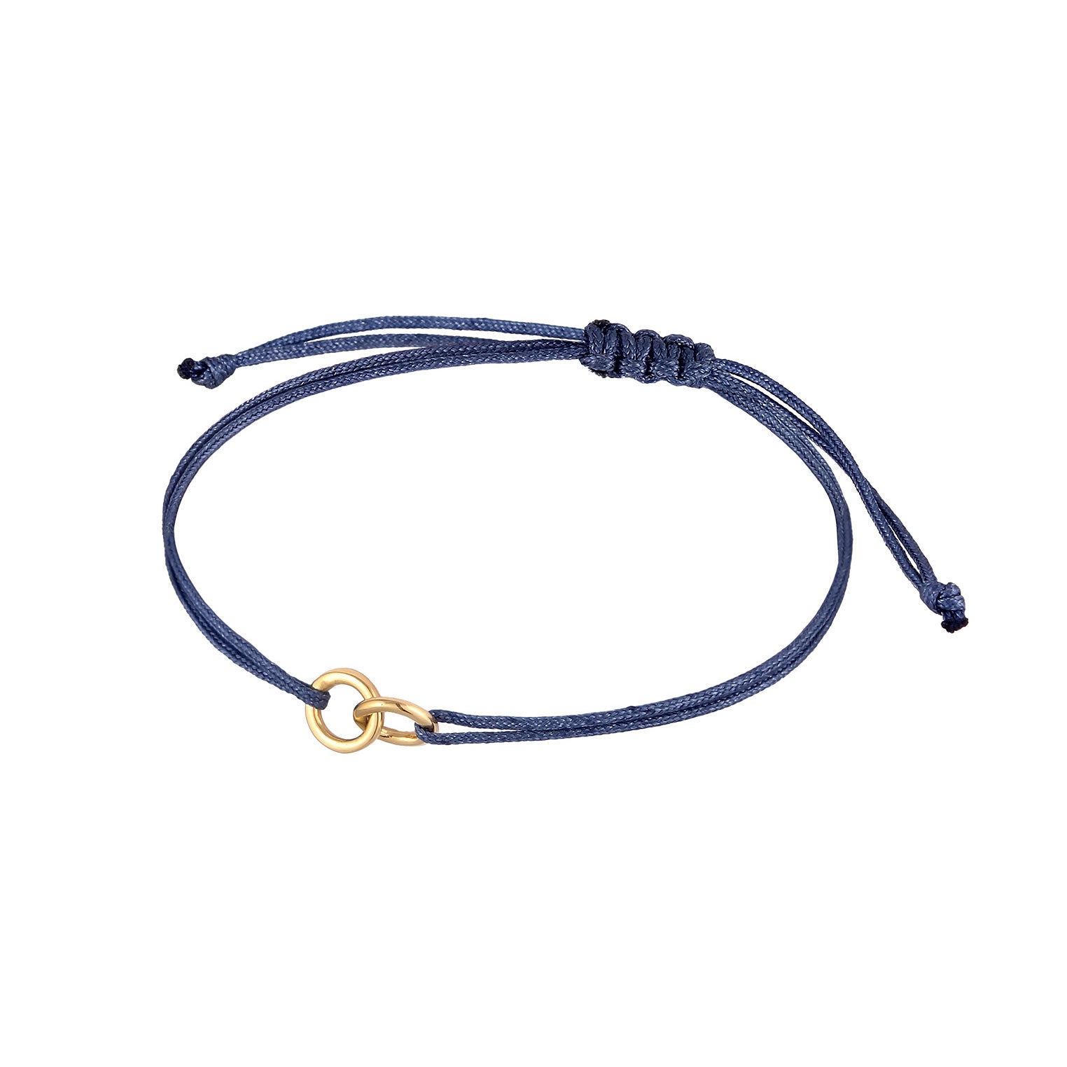 Blau - Elli | Kreis-Armband | 925 Sterling Silber vergoldet | Nylon