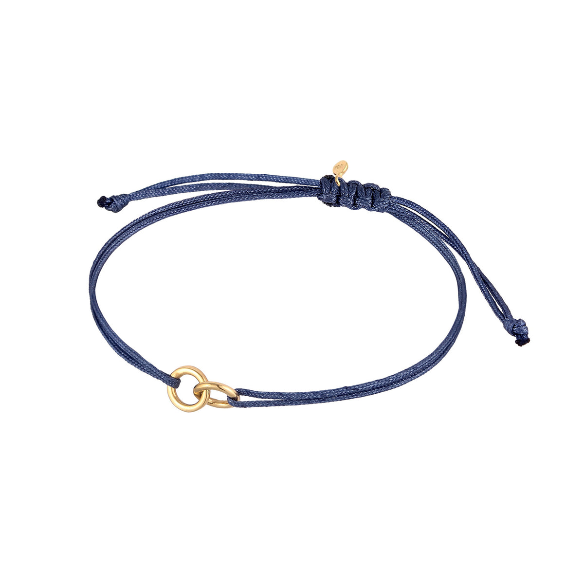Blau - Elli | Kreis-Armband | 925 Sterling Silber vergoldet | Nylon