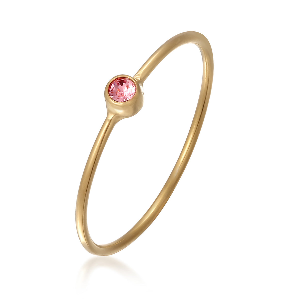 Rosa - Elli | Solitär-Ring | Mit Kristallen von Swarovski® (Rosa) | 925 Sterling Silber