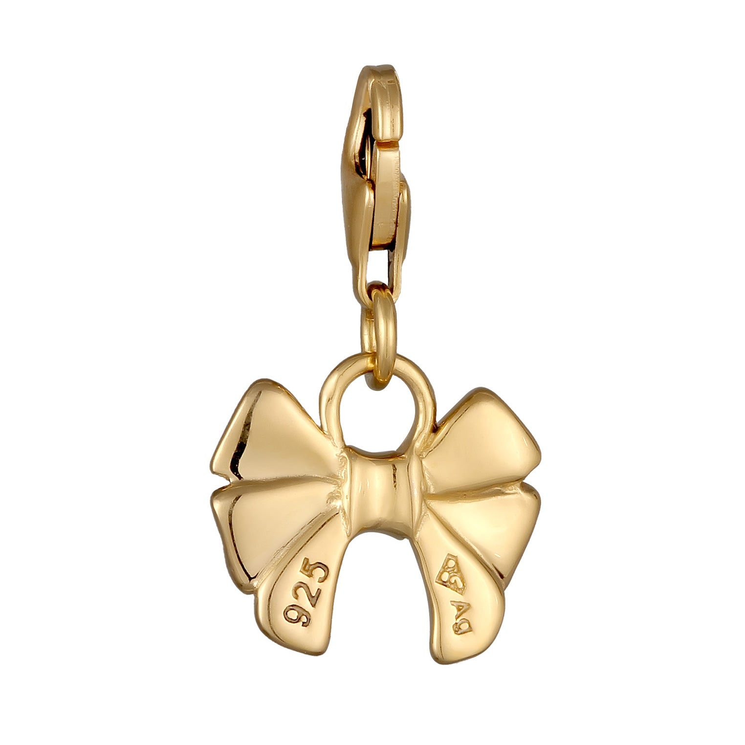 Gold - Elli | Charm Schleife | 925 Sterling Silber vergoldet