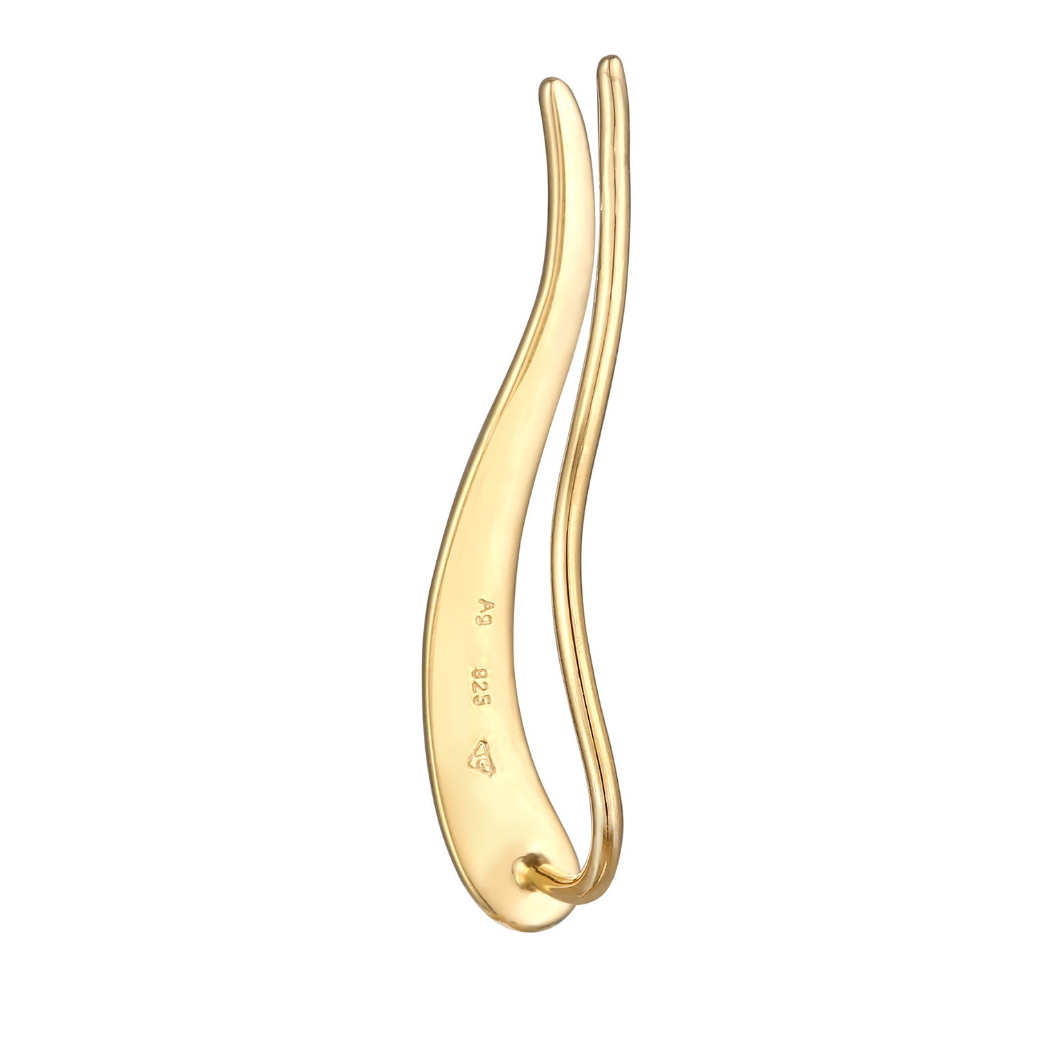 Gold - Elli | Earclimber Organic | 925 Sterling Silber vergoldet