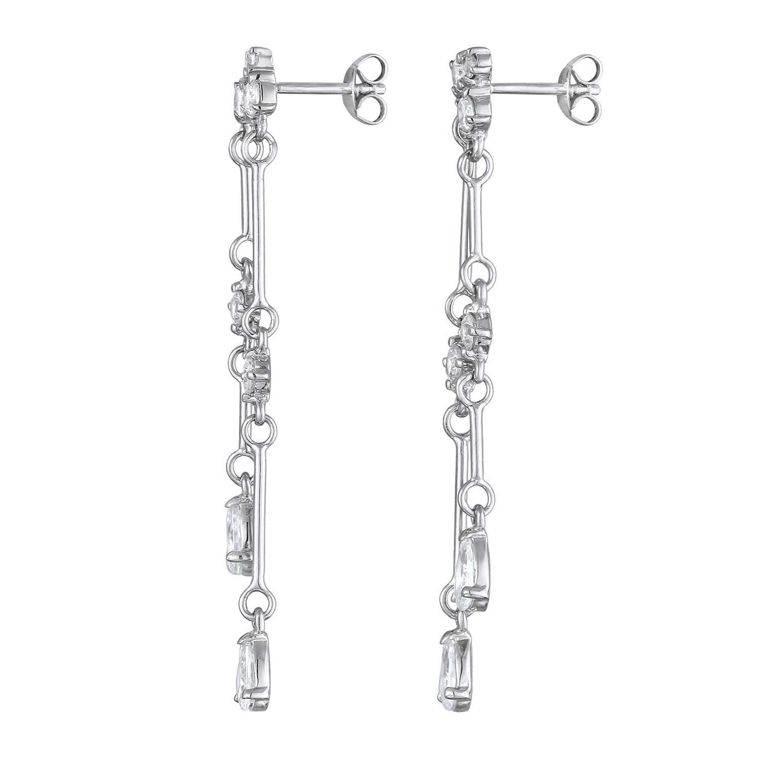 Silber - Elli PREMIUM | Ohrstecker Tropfen Anhänger | Topas (Weiß) | 925 Sterling Silber