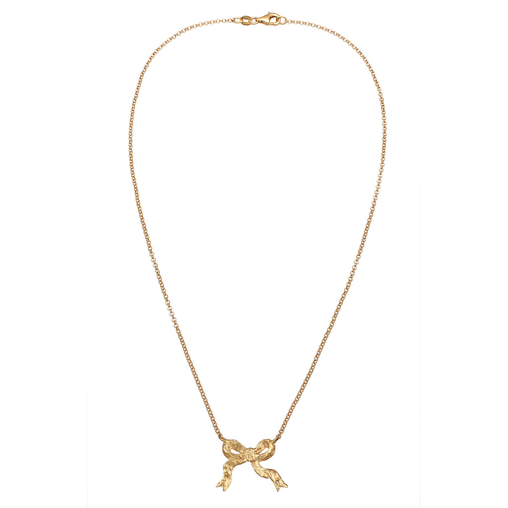 Gold - Elli | Halskette Schleife | 925 Sterling Silber vergoldet