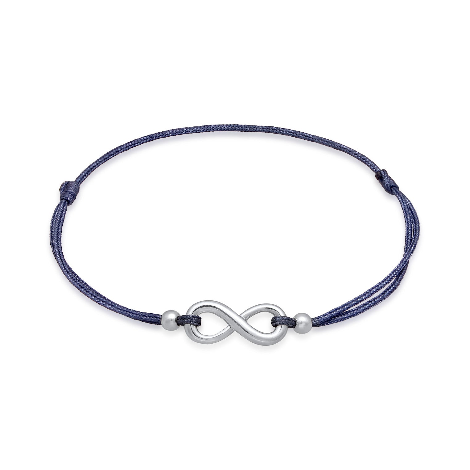 Blau - Elli | Armband Infinity | Nylon | 925 Sterling Silber