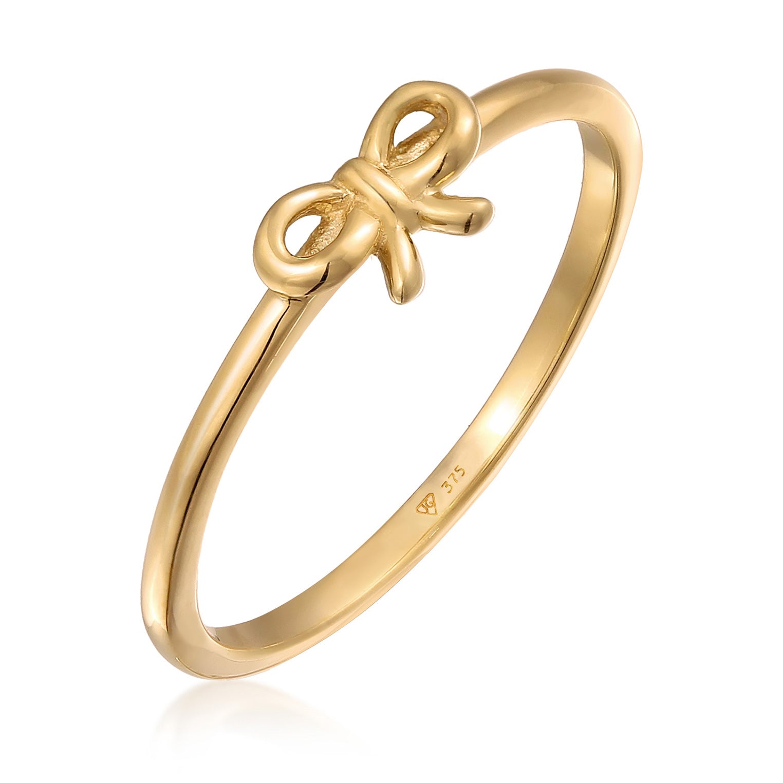 Gold - Elli PREMIUM | Ring Schleife | 375 Gelbgold