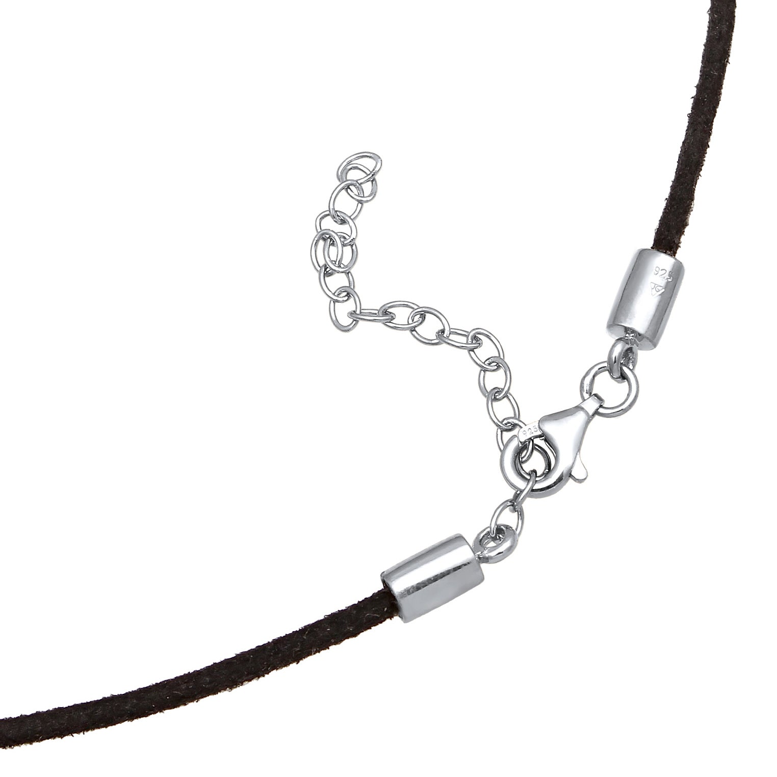 Silber - Elli | Choker | Synthetisches Leder (Schwarz) | 925 Sterling Silber