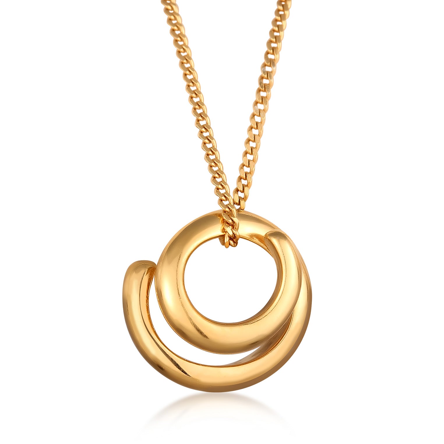 Gold - Elli | Halskette  Spirale Anhänger | 925 Sterling Silber vergoldet