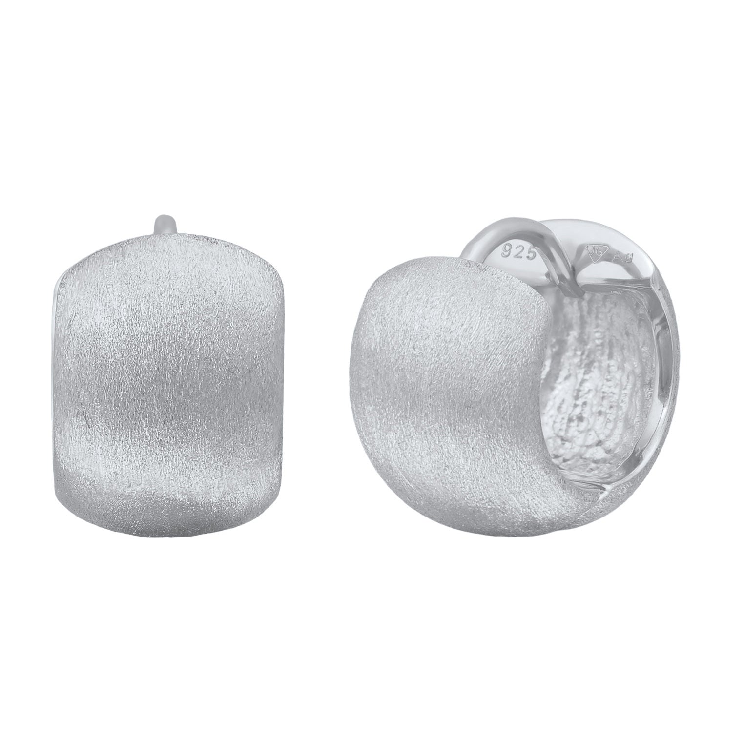 Silber - Elli PREMIUM | Creole Chunky Matt | 925 Sterling Silber