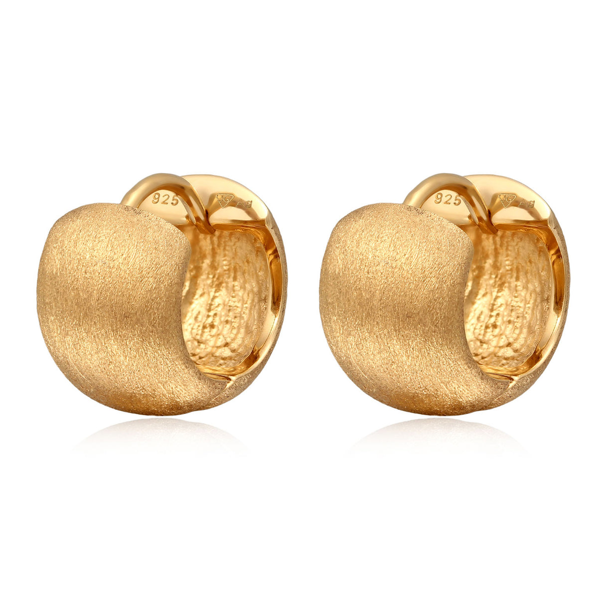 Gold - Elli PREMIUM | Creole Chunky Matt | 925 Sterling Silber vergoldet