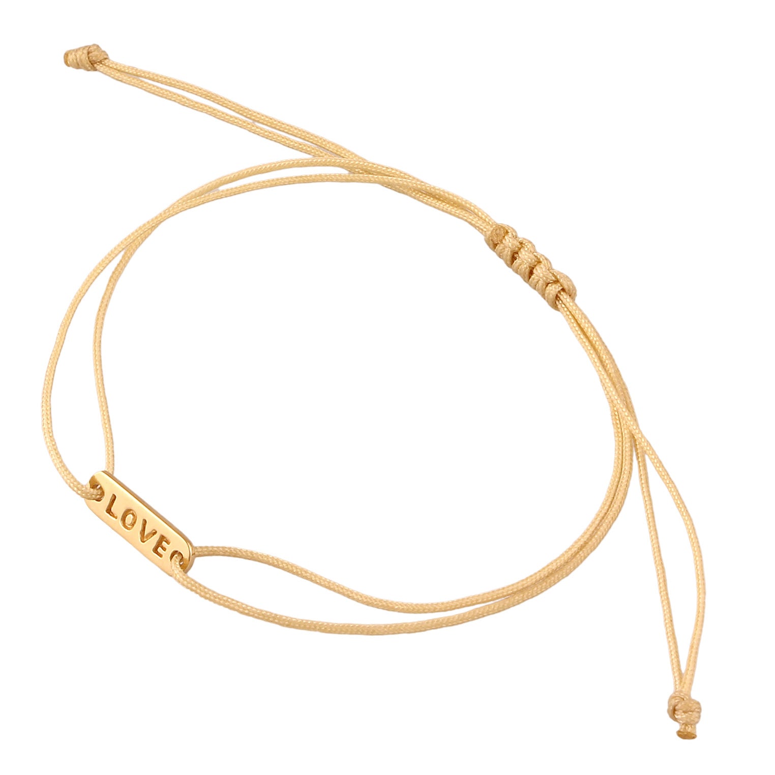 Gold - Elli | Armband "LOVE" | Nylon | 925 Sterling Silber vergoldet