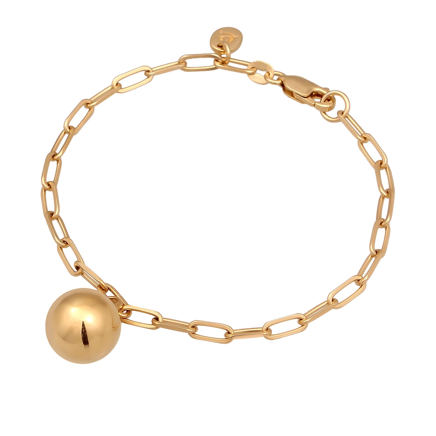 Gold - Elli PREMIUM | Glieder-Armband Kugel | 925 Sterling Silber vergoldet