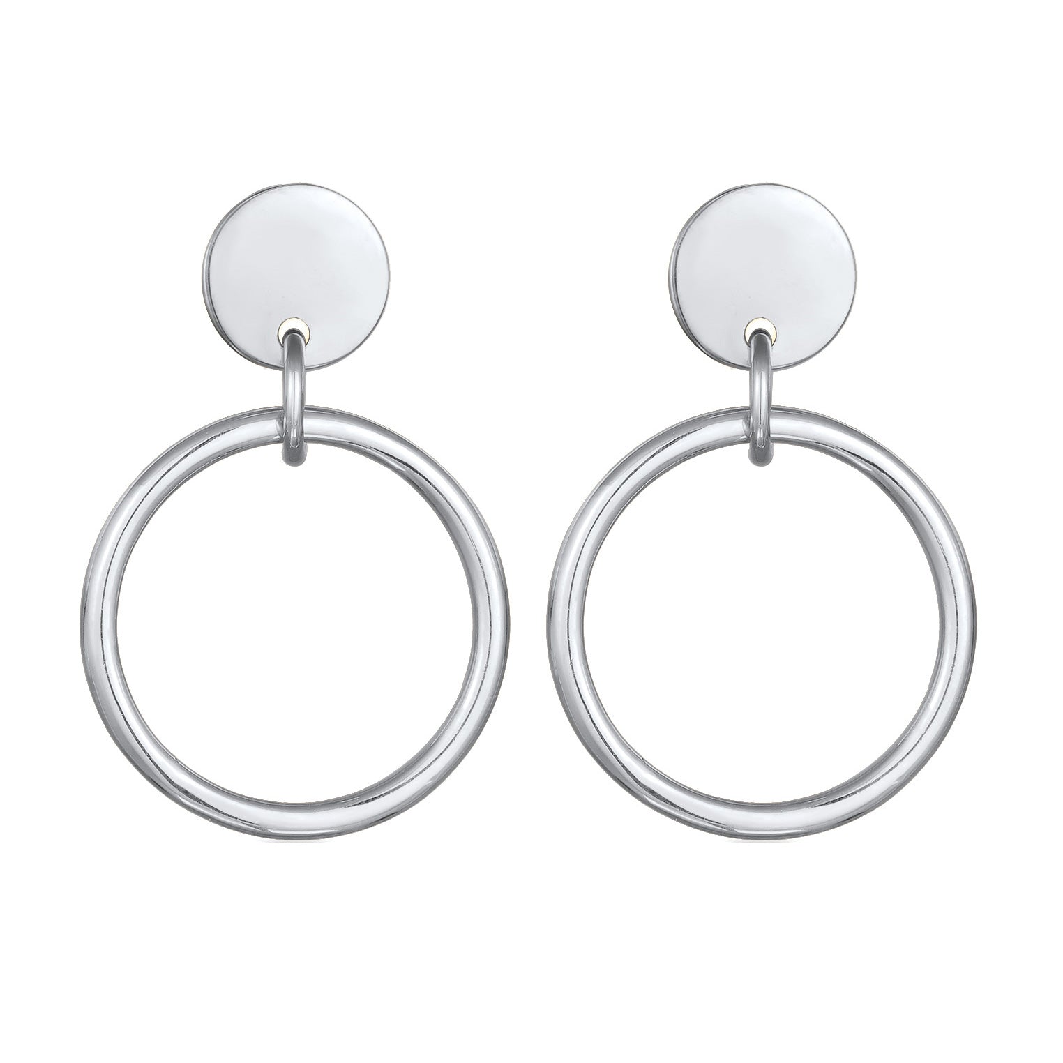 Silber - Elli | Ohrstecker Rund Geo | 925 Sterling Silber