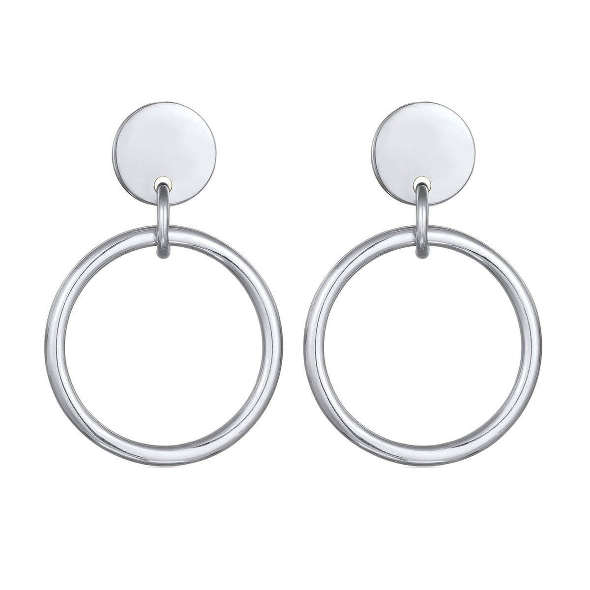 Silber - Elli | Ohrstecker Rund Geo | 925 Sterling Silber