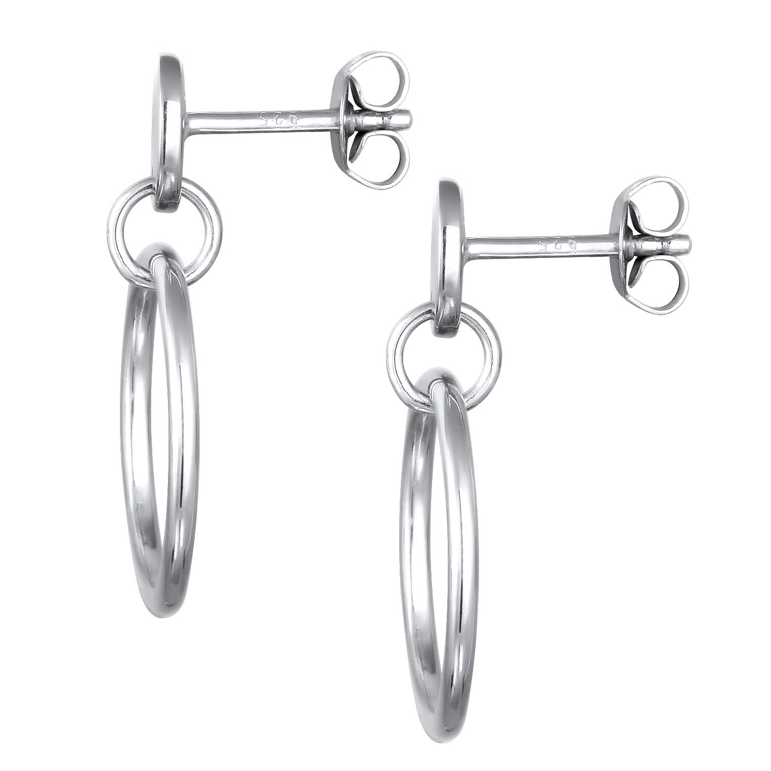 Silber - Elli | Ohrstecker Rund Geo | 925 Sterling Silber