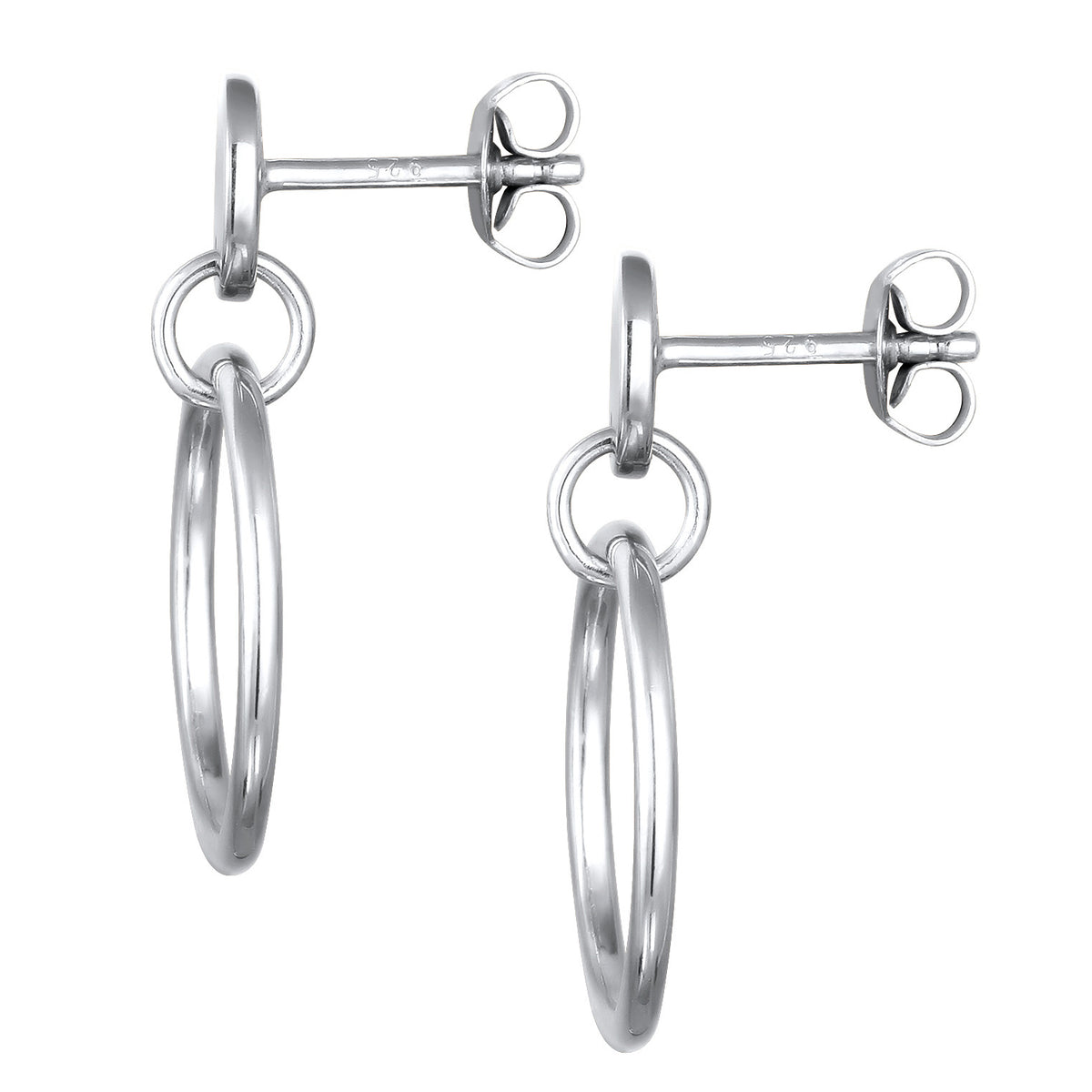 Silber - Elli | Ohrstecker Rund Geo | 925 Sterling Silber