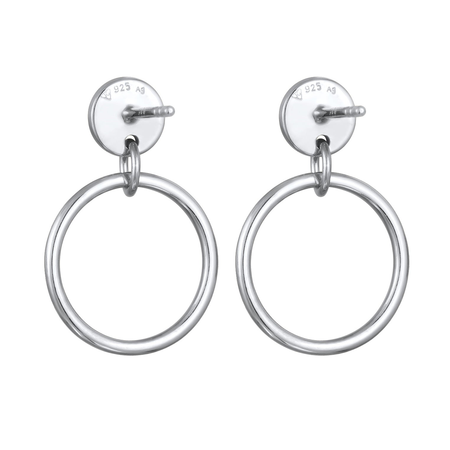 Silber - Elli | Ohrstecker Rund Geo | 925 Sterling Silber