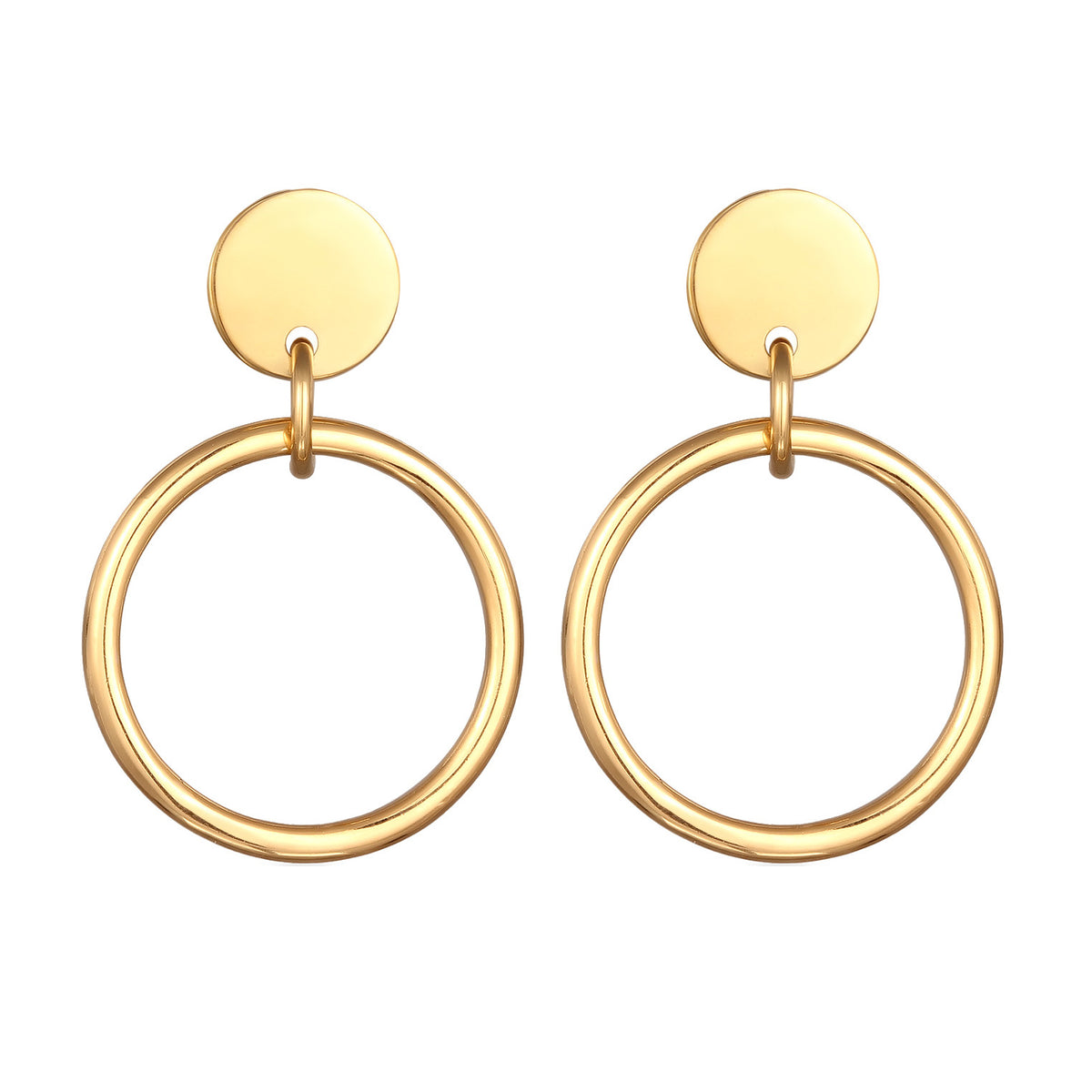 Gold - Elli | Ohrstecker Rund Geo | 925 Sterling Silber vergoldet