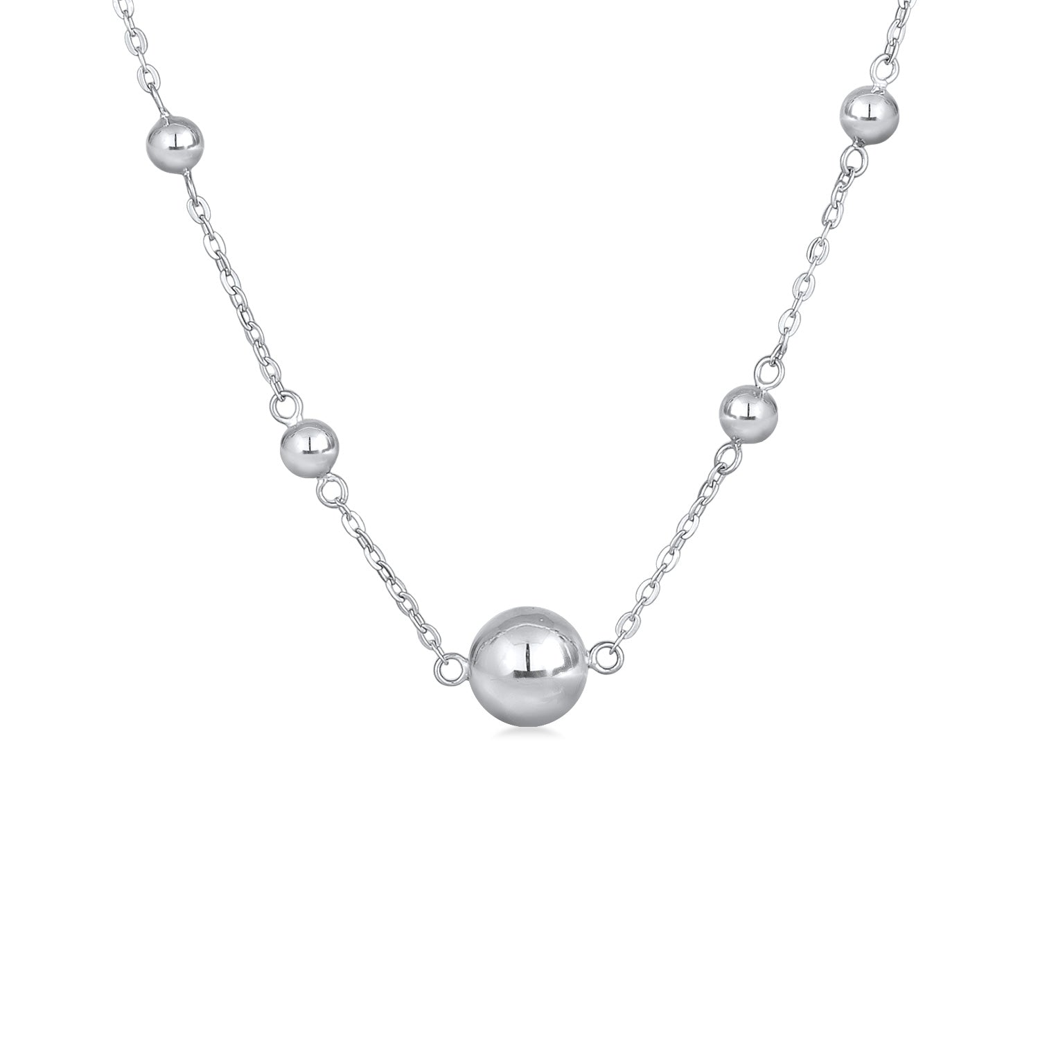 Silber - Elli PREMIUM | Halskette Anhänger Kugel | 925 Sterling Silber